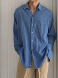 Emporio Armani 1990s Blue Textured Shirt - Size L