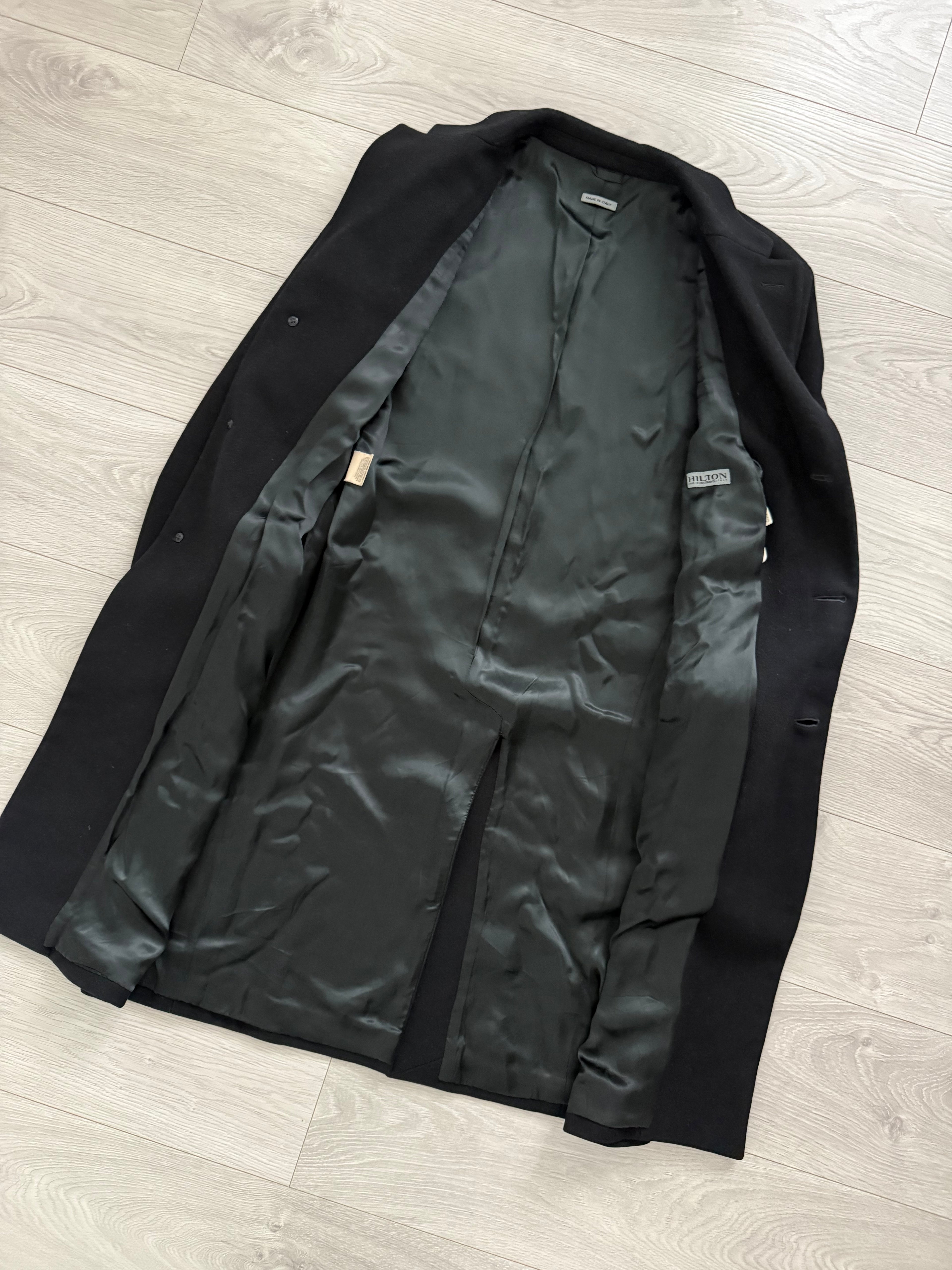 Hilton by Armani 1990s Wool Cashmere Black Coat - Size L