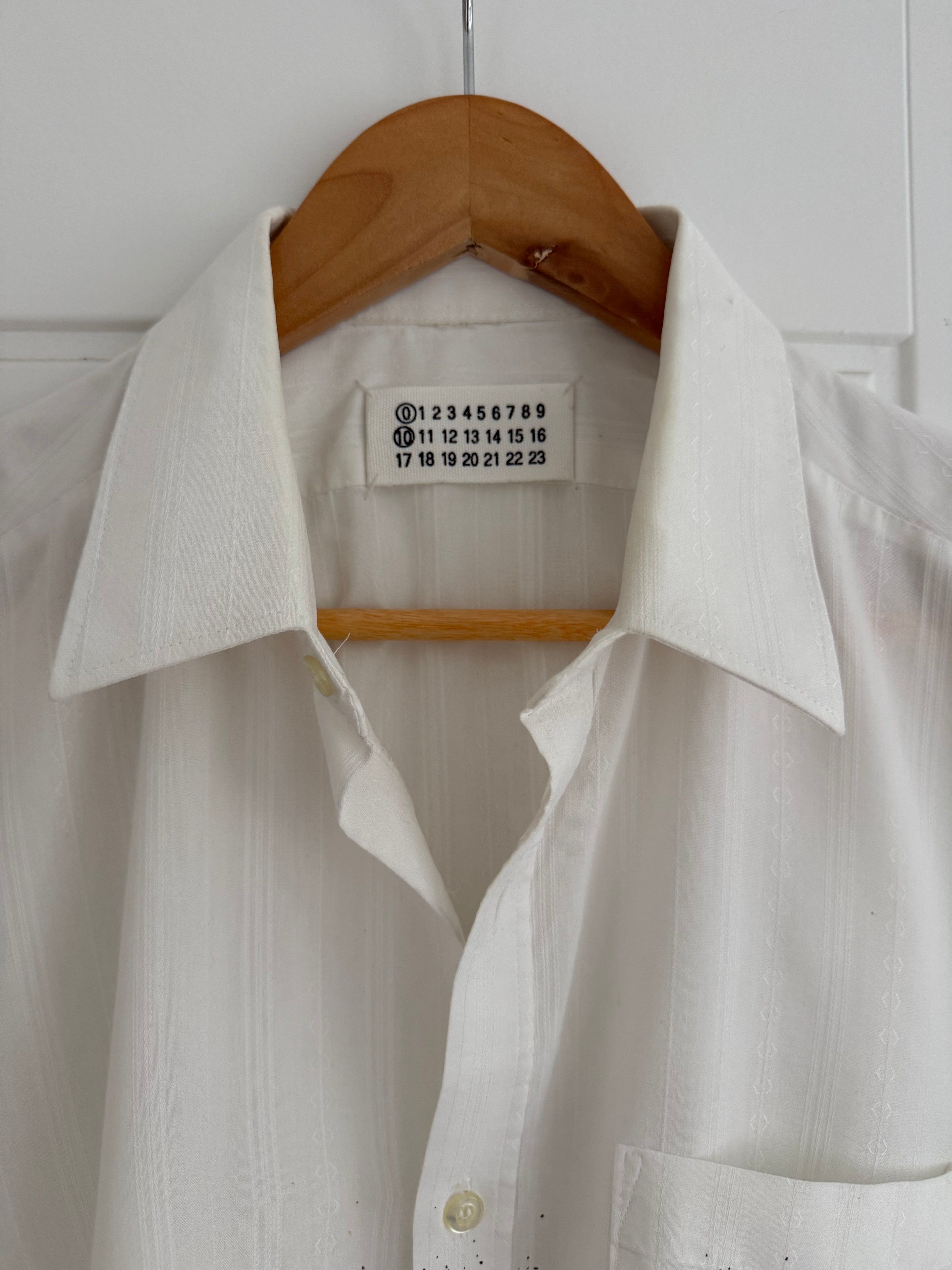 Maison Martin Margiela AW2004 Artisanal Line (0)(10) Ink Splatter Split Shirt - Size L