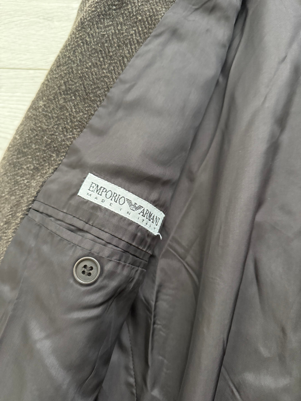 Emporio Armani 1990s 2B Brown Wool Hunting Jacket Blazer - Size S