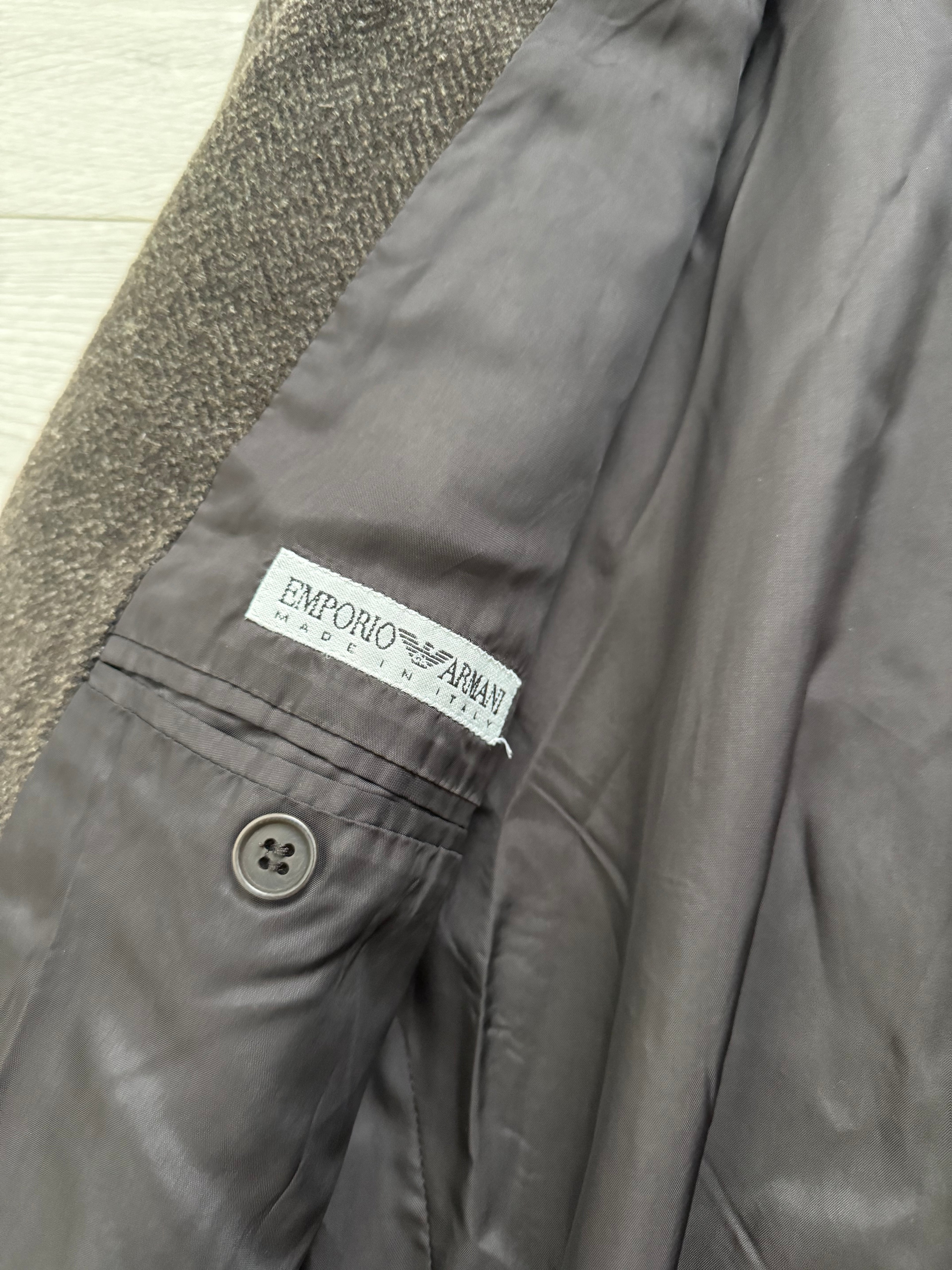 Emporio Armani 1990s 2B Brown Wool Hunting Jacket Blazer - Size S