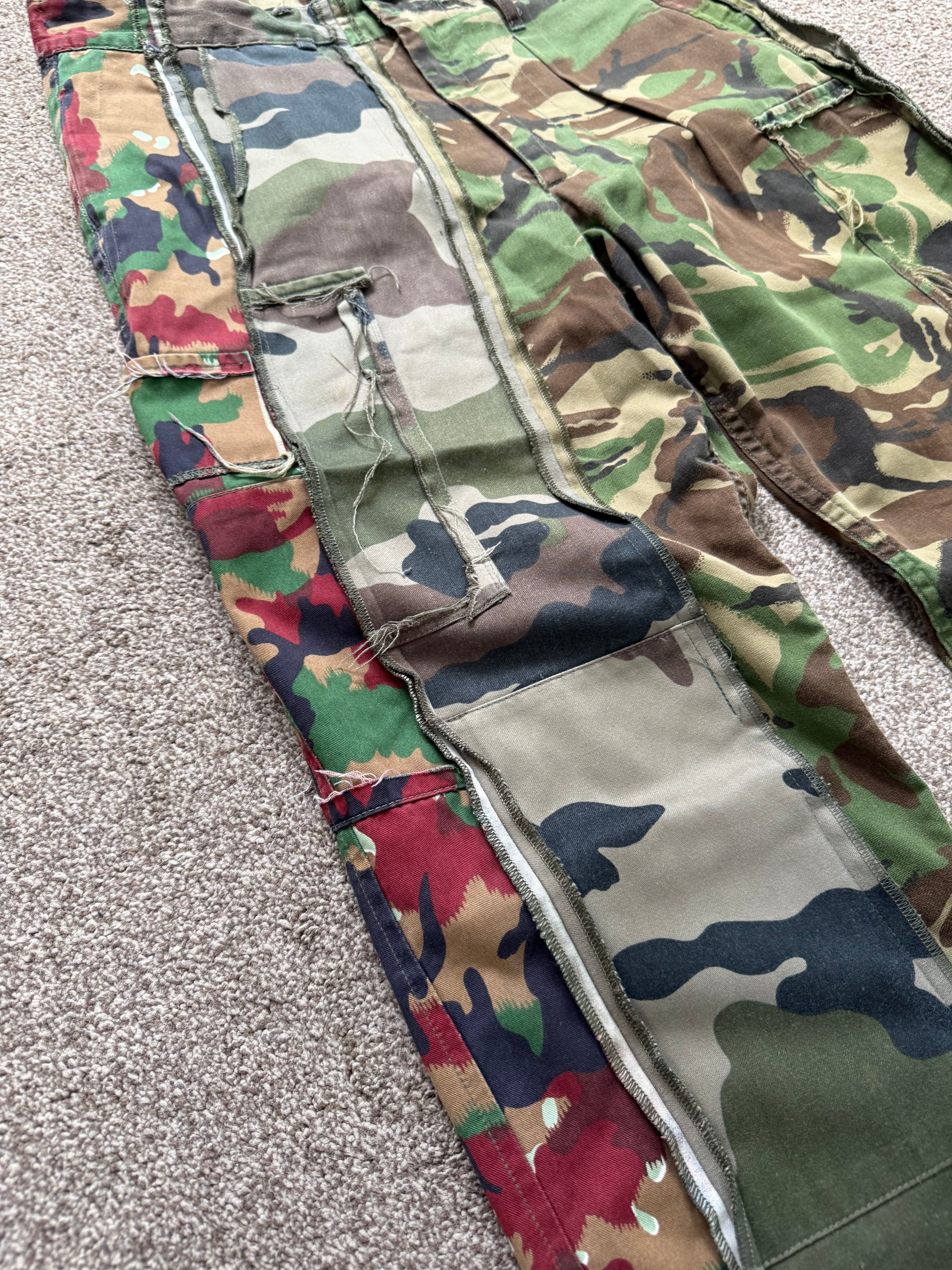 Maison Martin Margiela Artisanal Line (0)(10) SS2005 Re-Worked Multi Camo Pants - Size 34" Waist