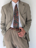 Valentino Couture 1980s 3B Draped Taupe Beige Wool Sports Blazer Jacket - Size XL