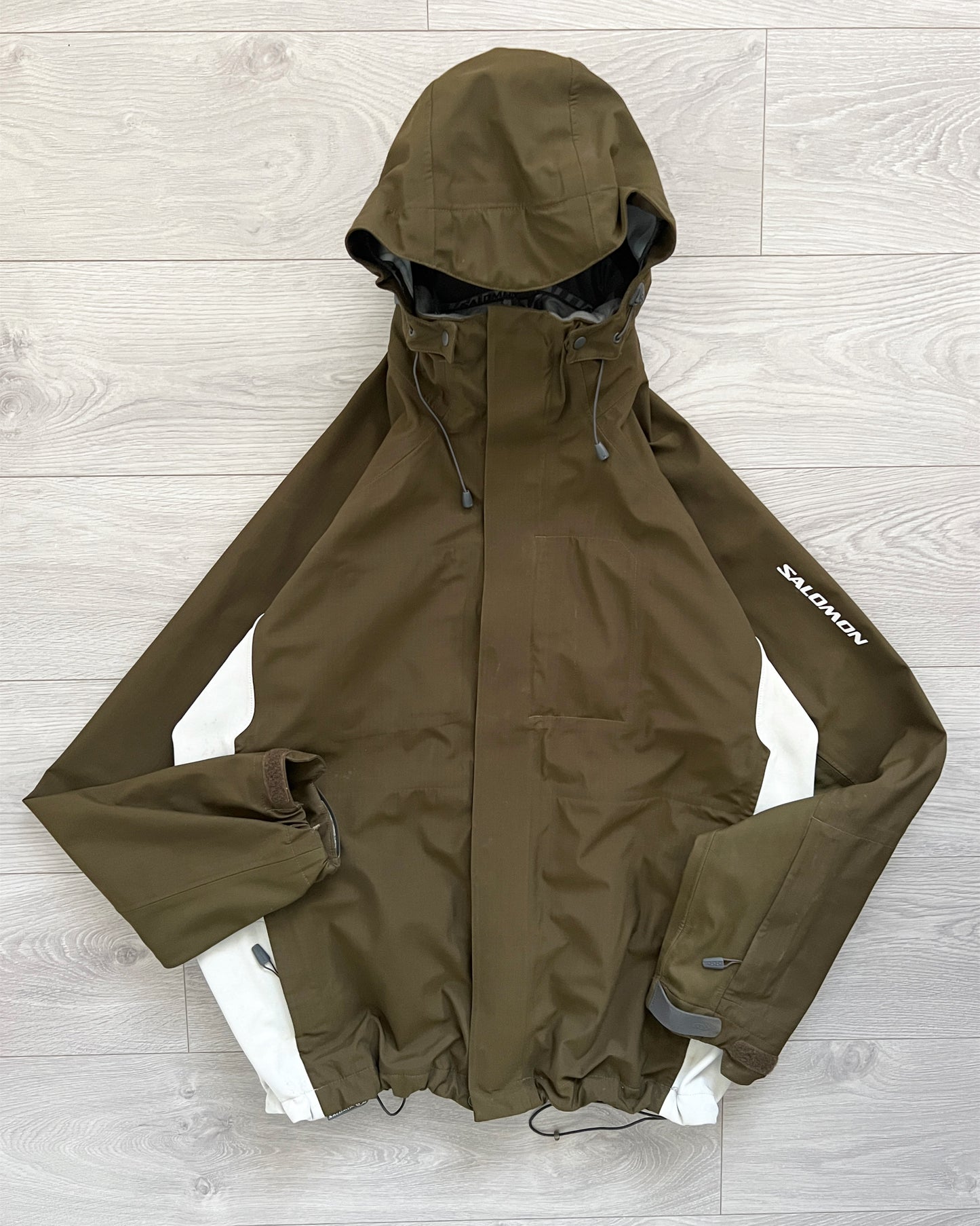 Salomon 00s Olive Tri-Tone Waterproof Technical SmartSkin Jacket - Size XL