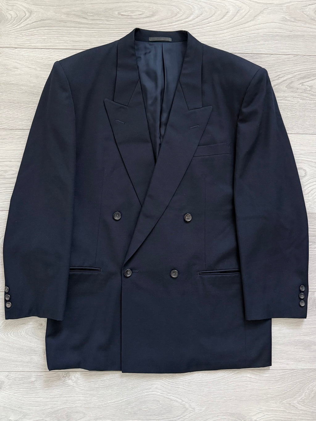 Comme Des Garcons Homme 1992 Double Breasted Pleated Wool Navy Suit - Size M Jacket / 30" Waist