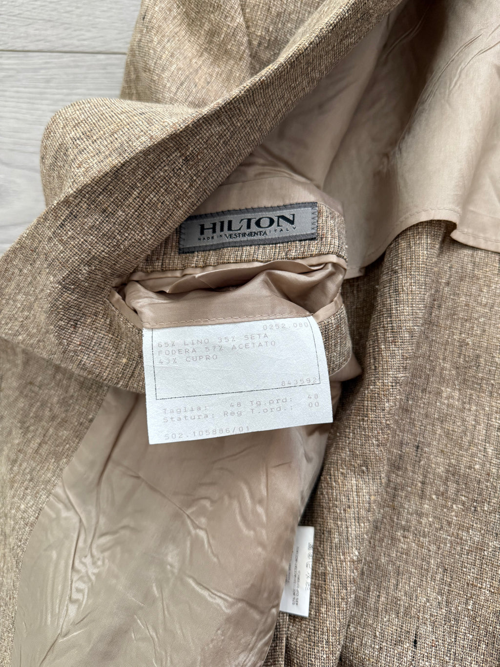 Hilton Armani 1990s Linen Silk 2B Handmade Sports Jacket Blazer - Size L