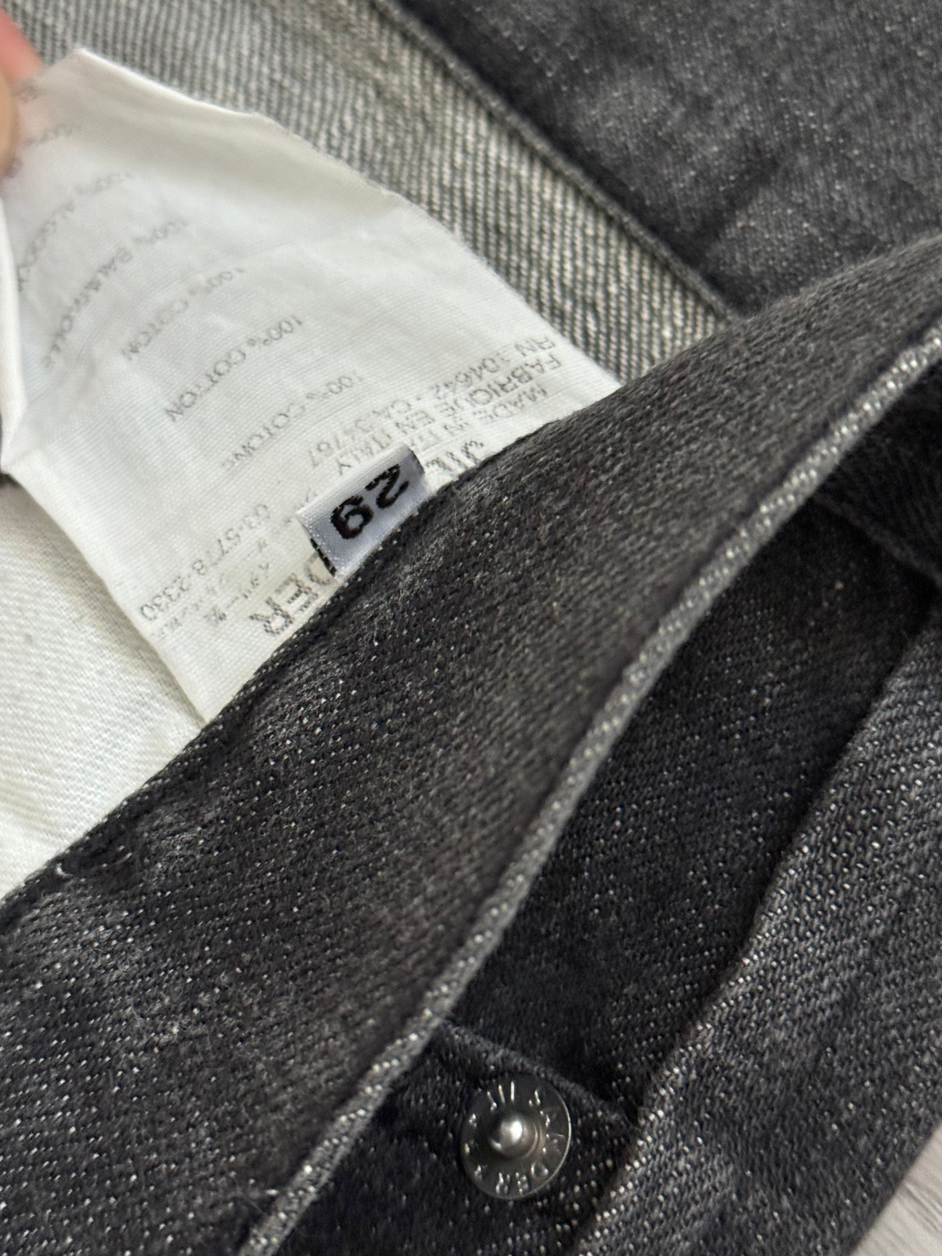 Jil Sander by Raf Simons Side Panelled Washed Grey Denim Jeans - Size 29