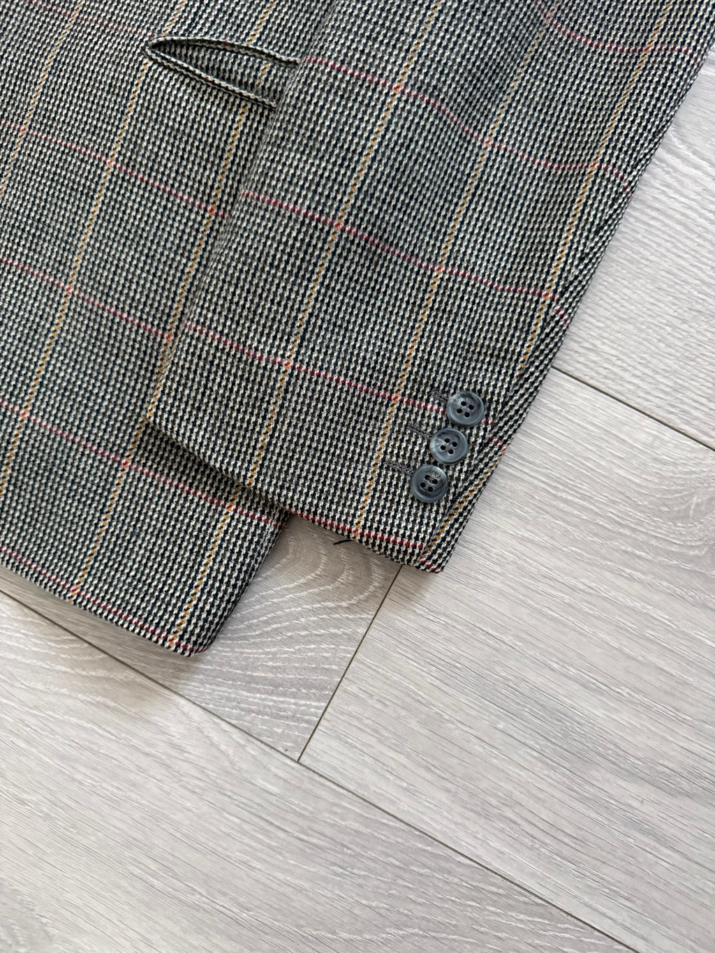 Valentino 1980s 2B Check Wool Sports Blazer Jacket - Size S