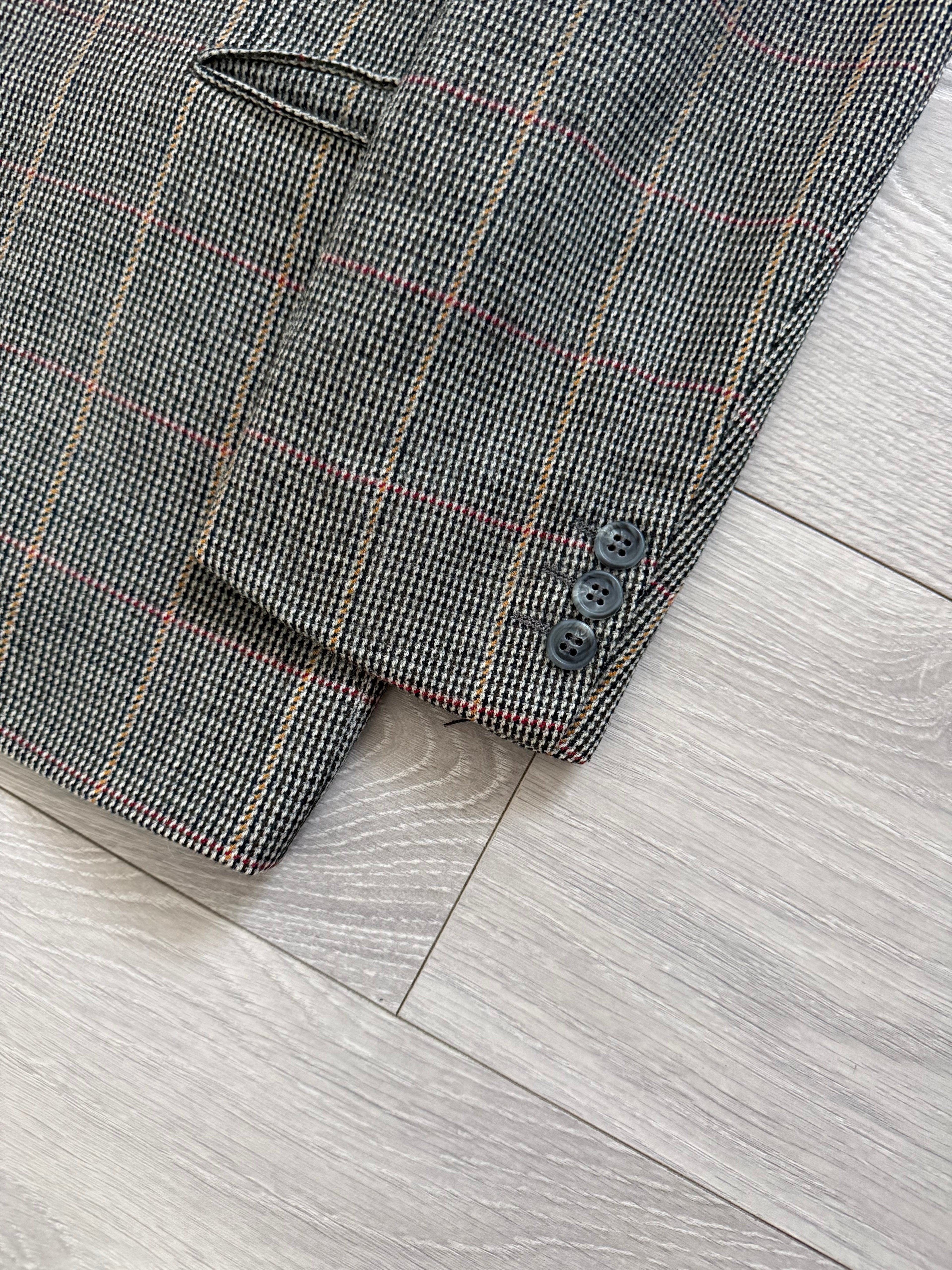 Valentino 1980s 2B Check Wool Sports Blazer Jacket - Size S