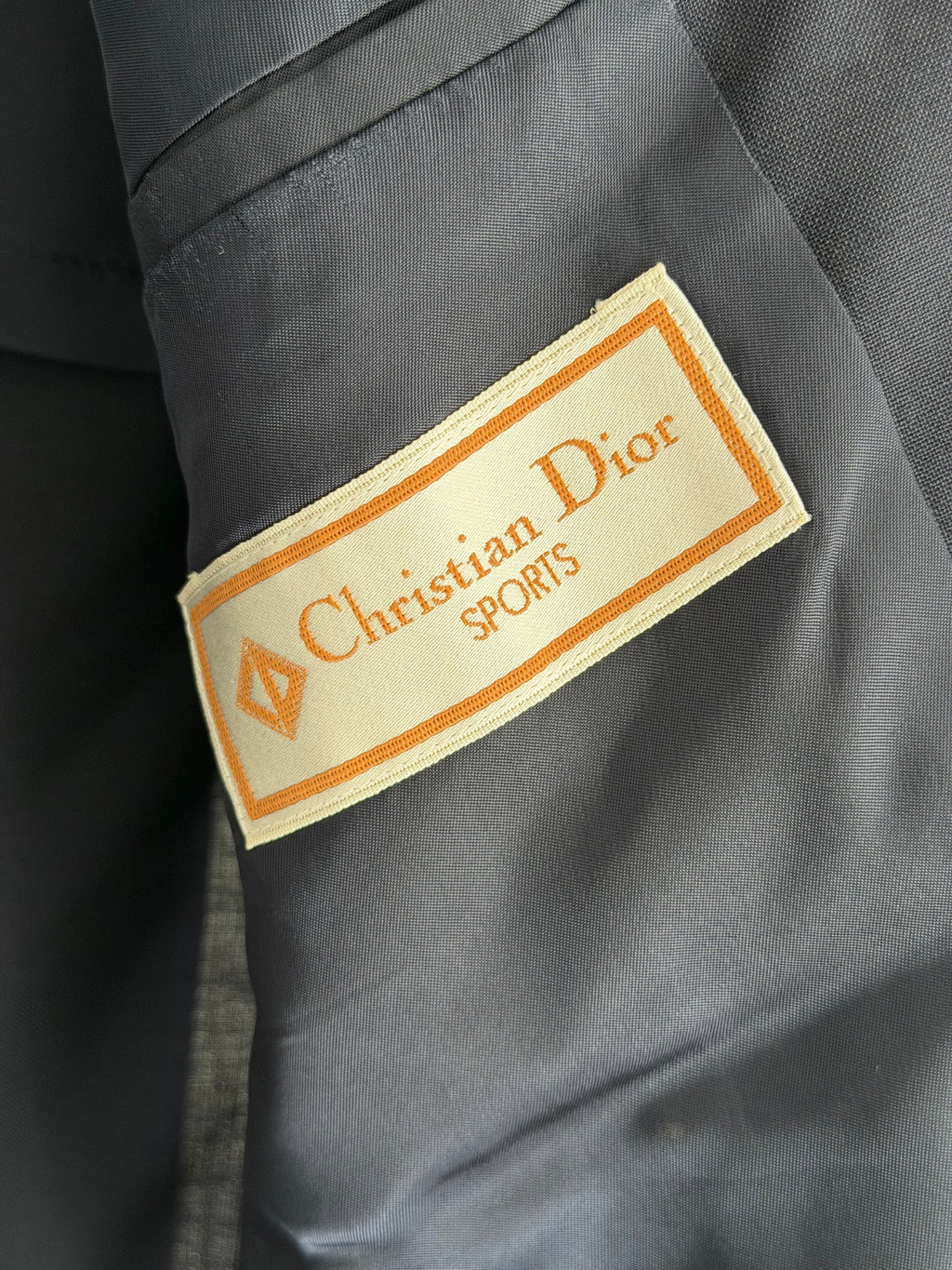 Dior 1980s 2B Metal Button Navy Wool Unlined Sport Jacket Blazer  - Size L