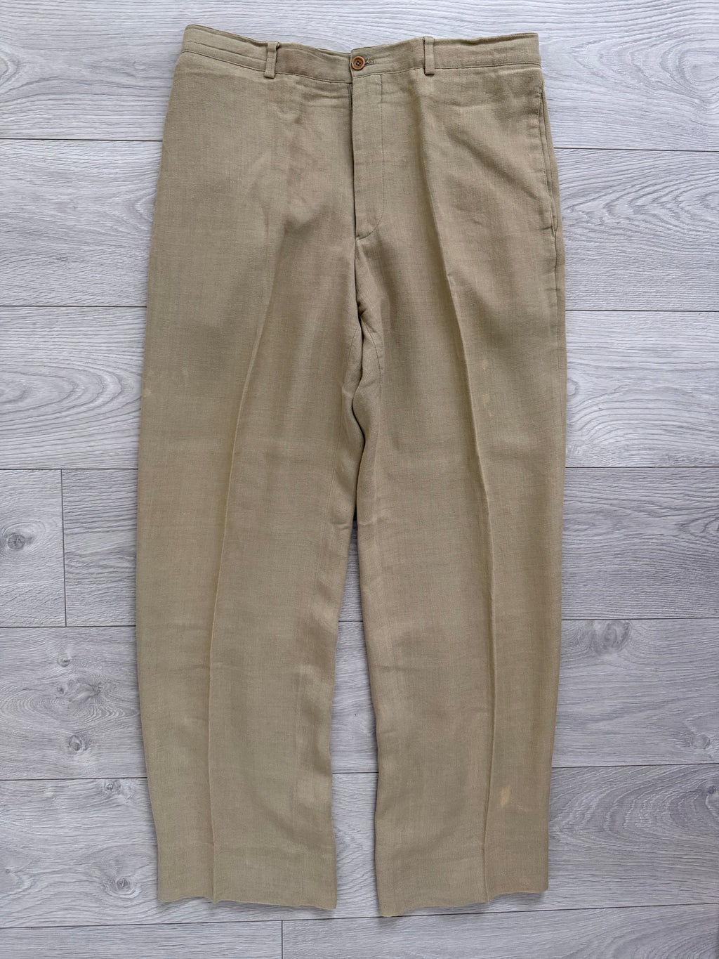 Armani 1990s 3B Linen Blend Unstructured Suit Beige - Size M Jacket / 32" Waist