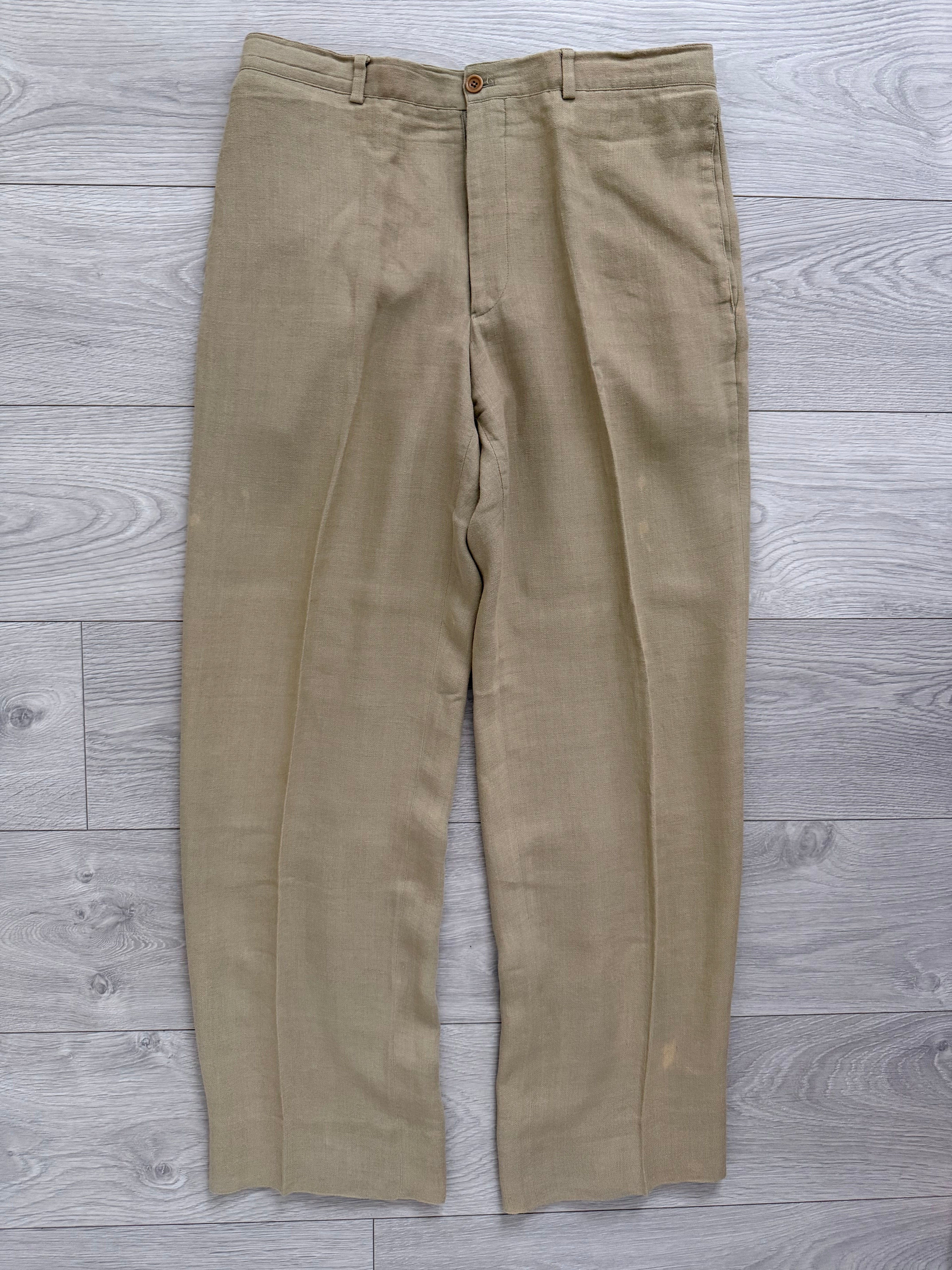 Armani 1990s 3B Linen Blend Unstructured Suit Beige - Size M Jacket / 32" Waist