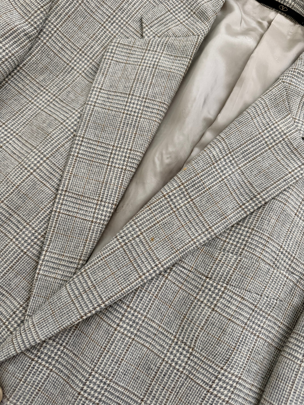 Valentino 1990s 2B Check Wool Sport Jacket Blazer - Size M