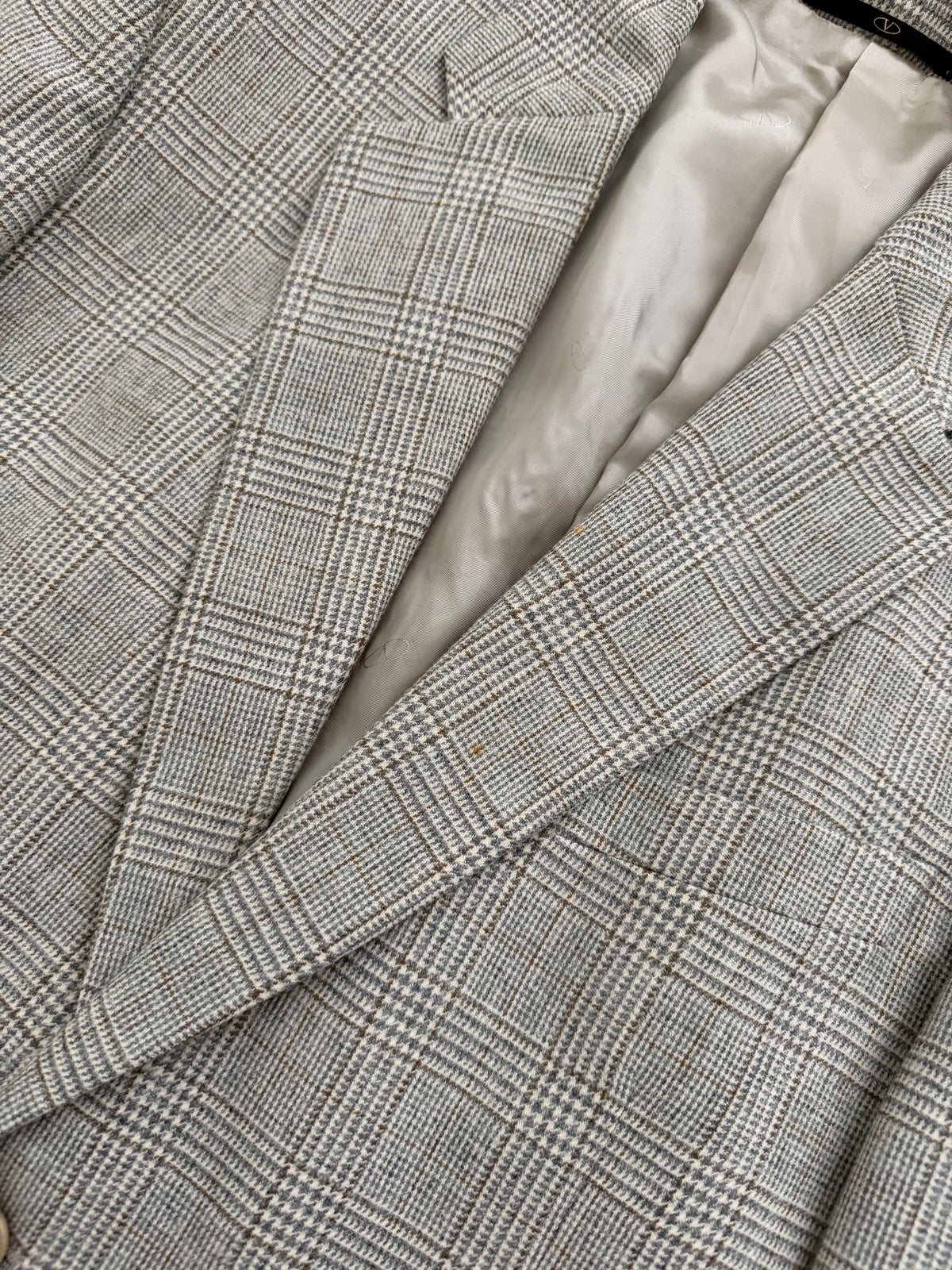 Valentino 1990s 2B Check Wool Sport Jacket Blazer - Size M