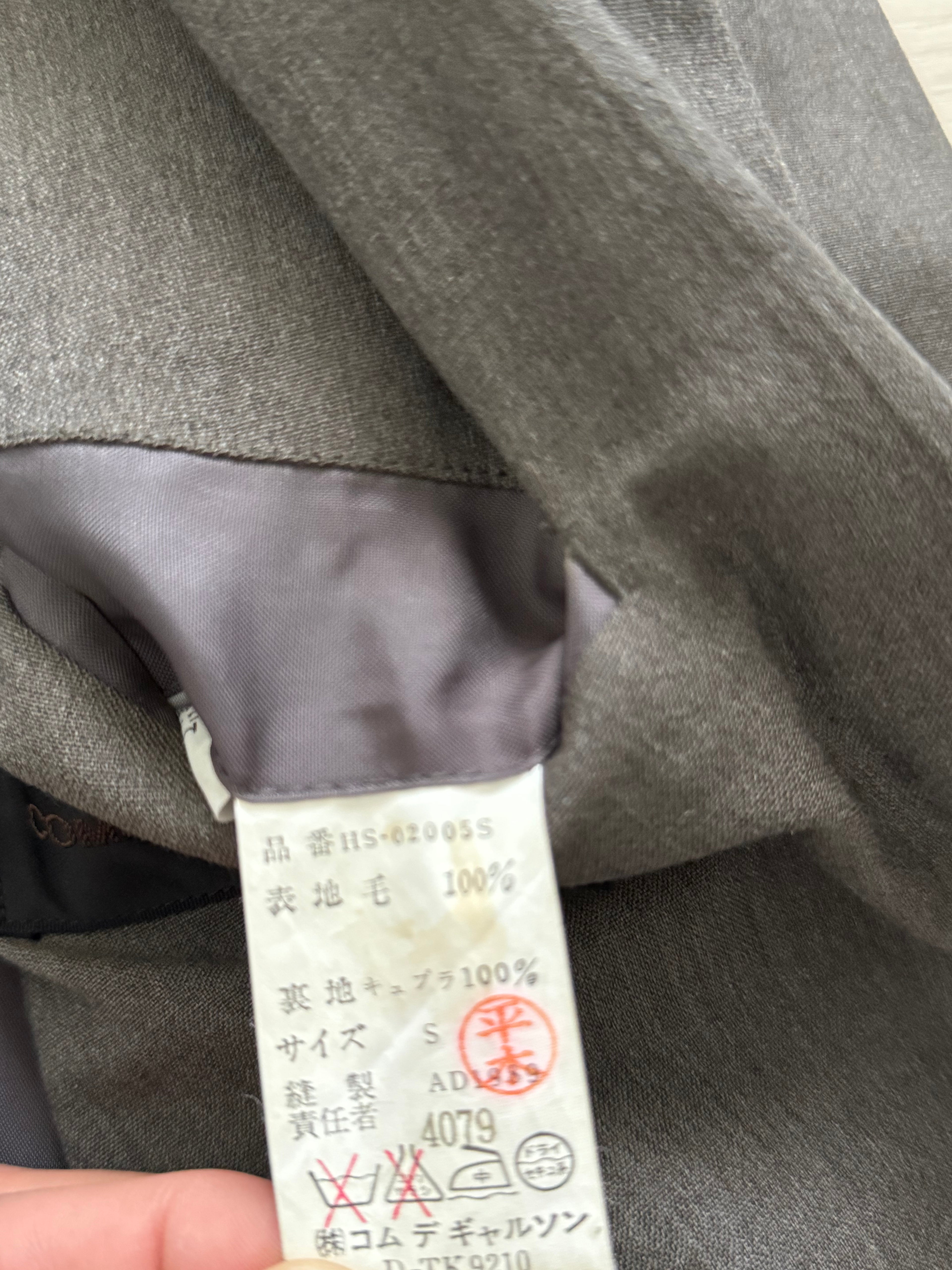 Comme Des Garcons Homme 1989 Double Breasted Pleated Wool Grey Suit - Size S Jacket / 28" Waist