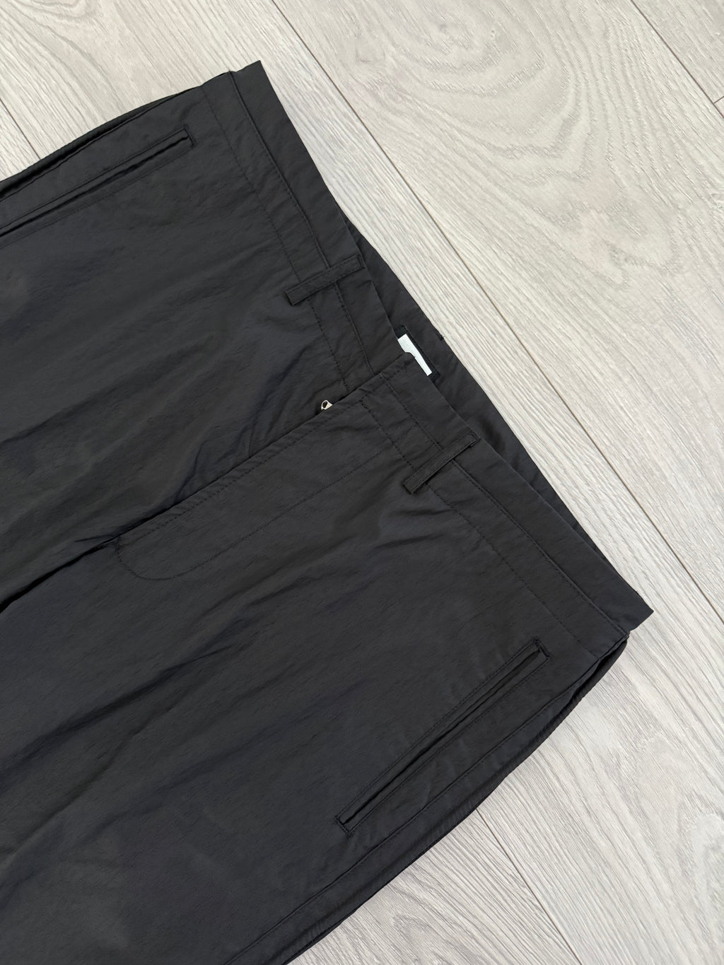 Armani 1990s Black Label Cotton Nylon Grey Pants - Size 36" Waist