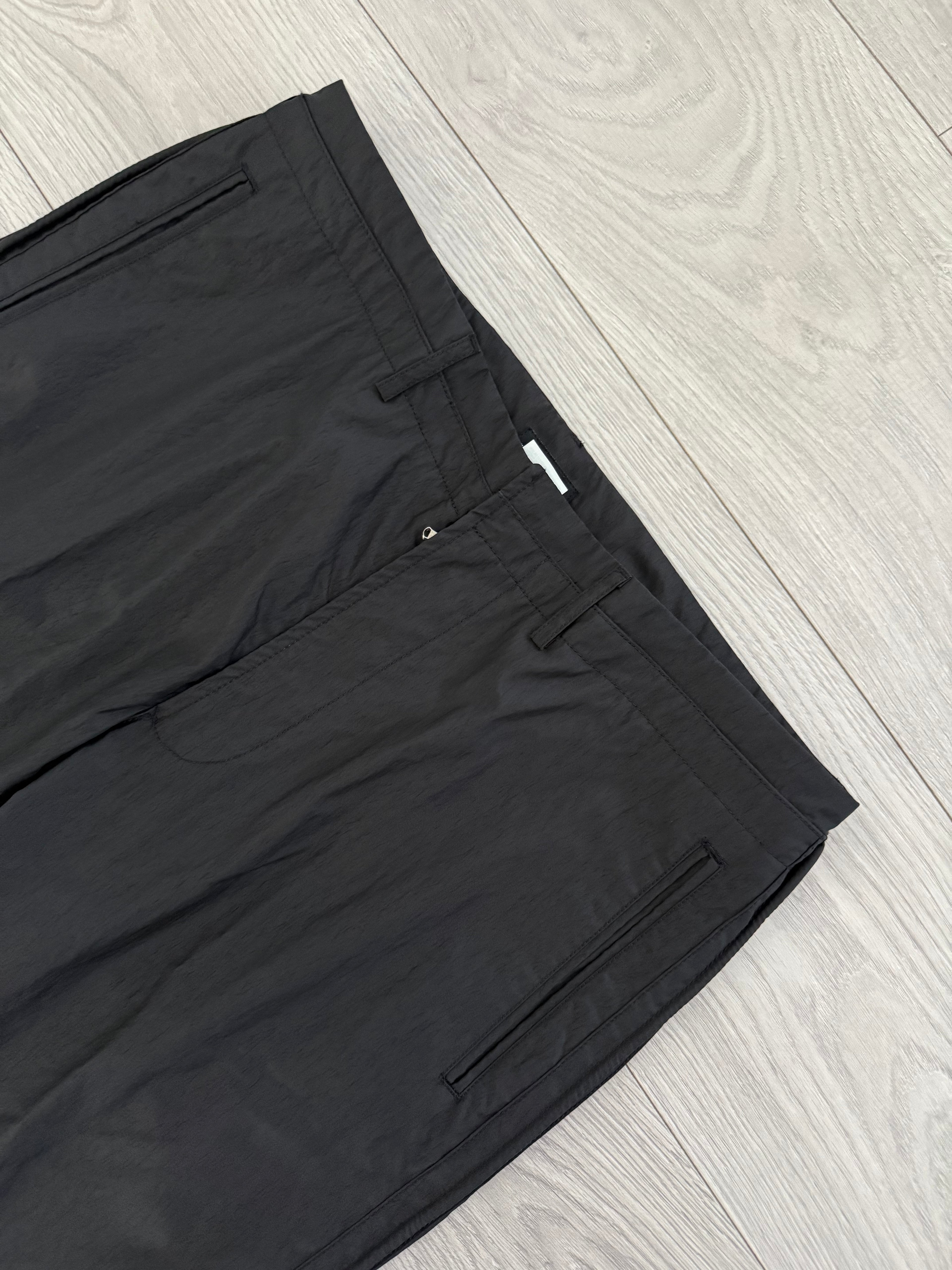Armani 1990s Black Label Cotton Nylon Grey Pants - Size 36" Waist
