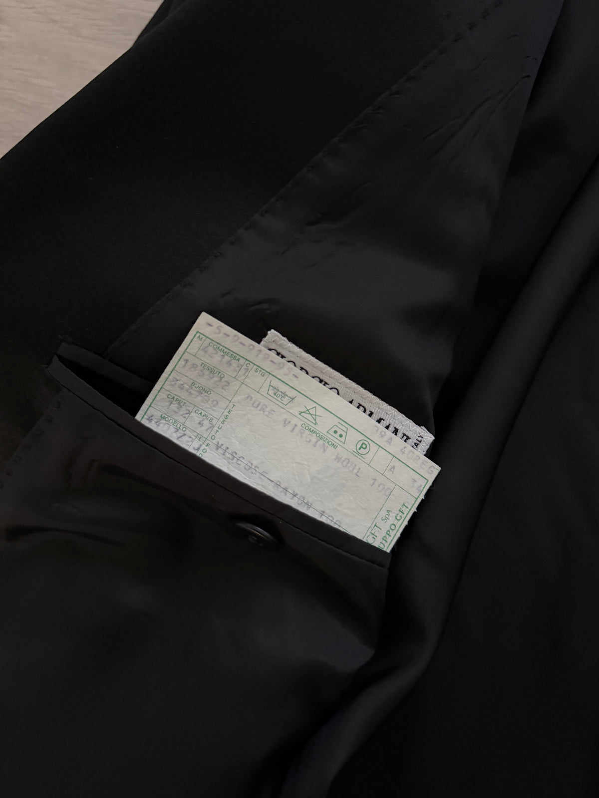 Giorgio Armani 1980s Peaked Lapel Double Breasted Wool Tuxedo Jacket Blazer - Size L