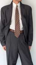 Emporio Armani 1990s 3B Double Pleat Pinstripe Grey Wool Suit - Size XL Jacket / 36" Waist