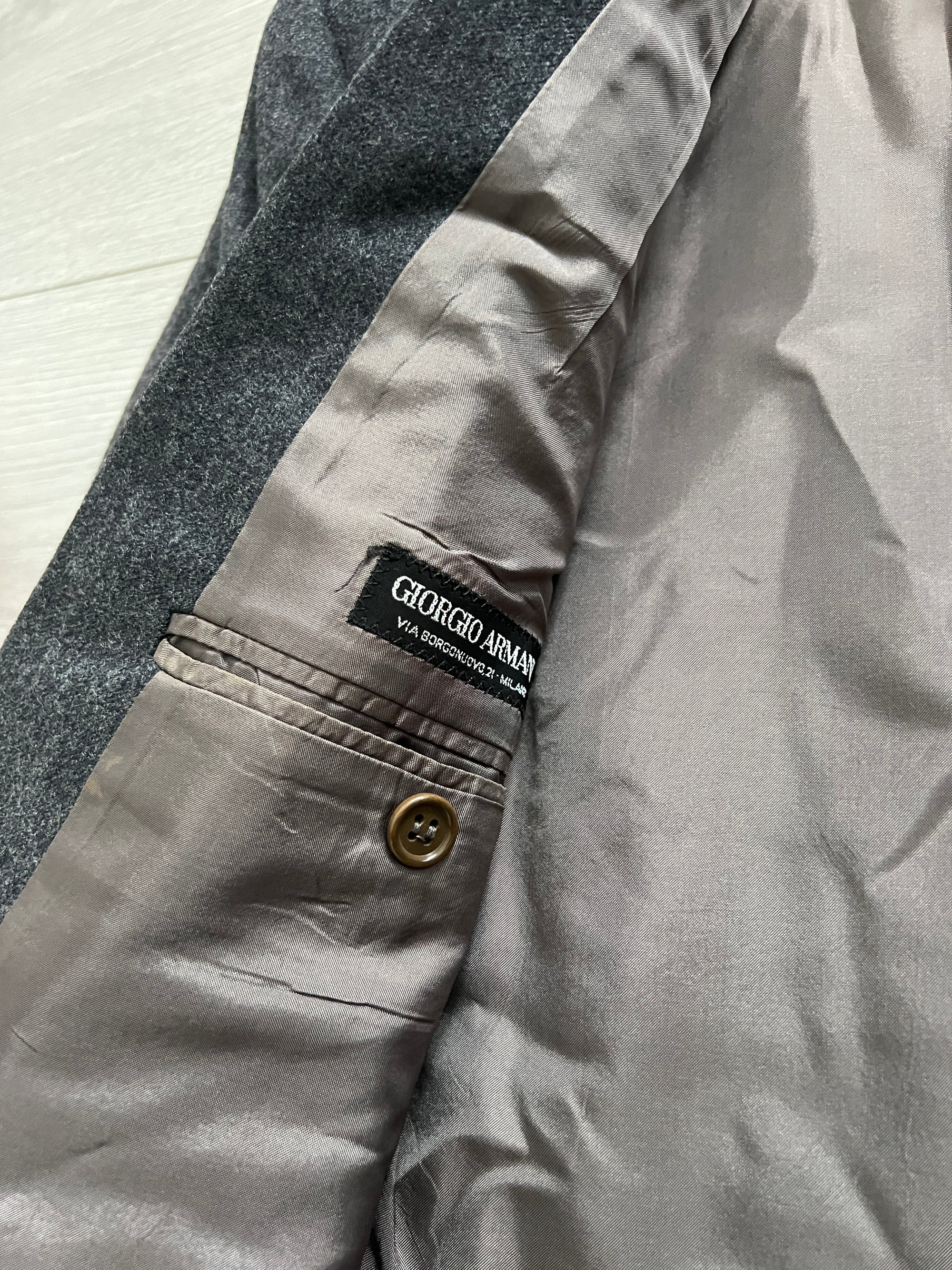 Giorgio Armani 1990s Double-Breasted Pleated Relaxed Wool Suit - Size S Jacket / 30" Waist