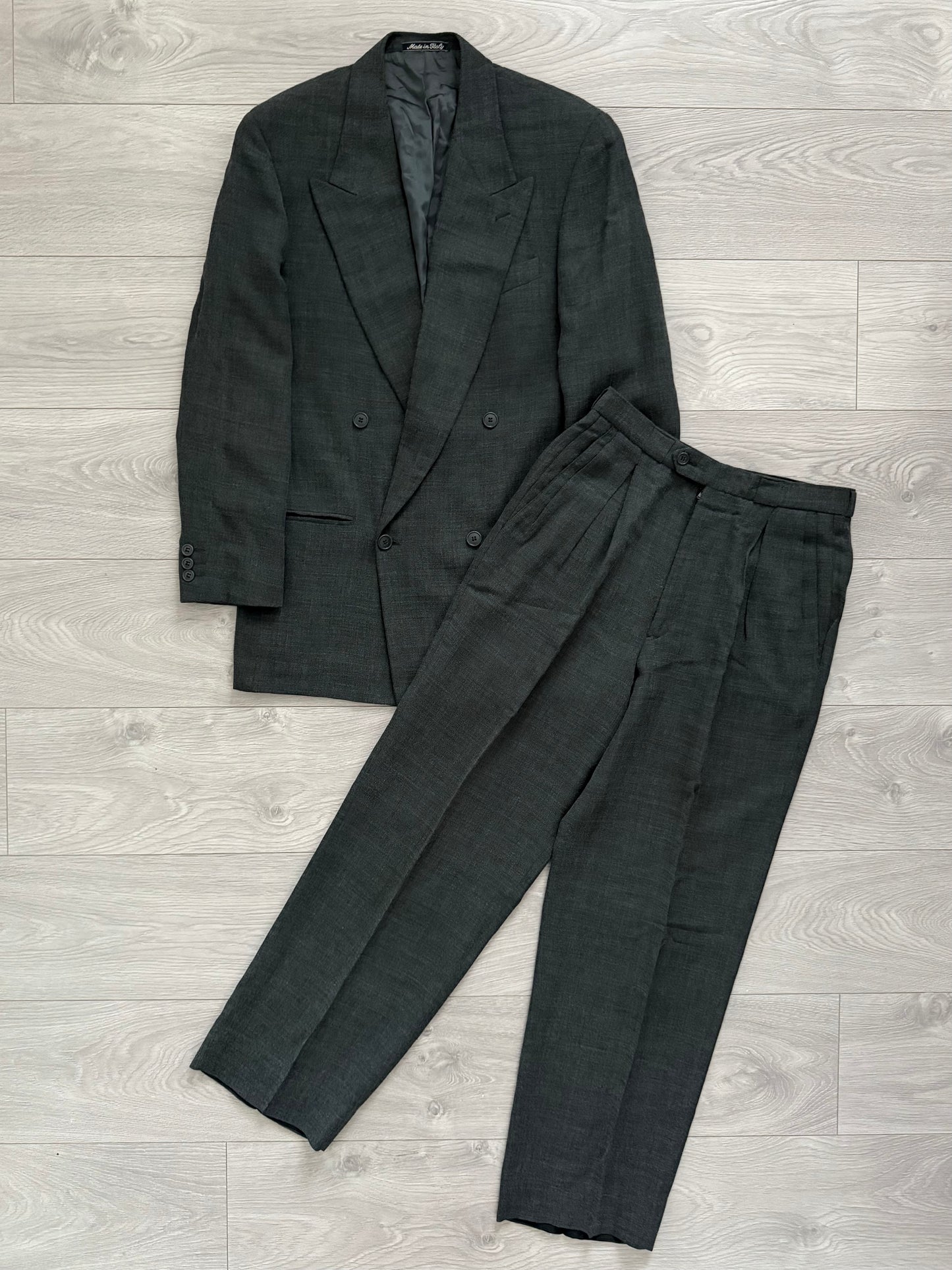 Emporio Armani 1990s Double-Breasted Wool Suit - Size S Jacket / 30" Waist
