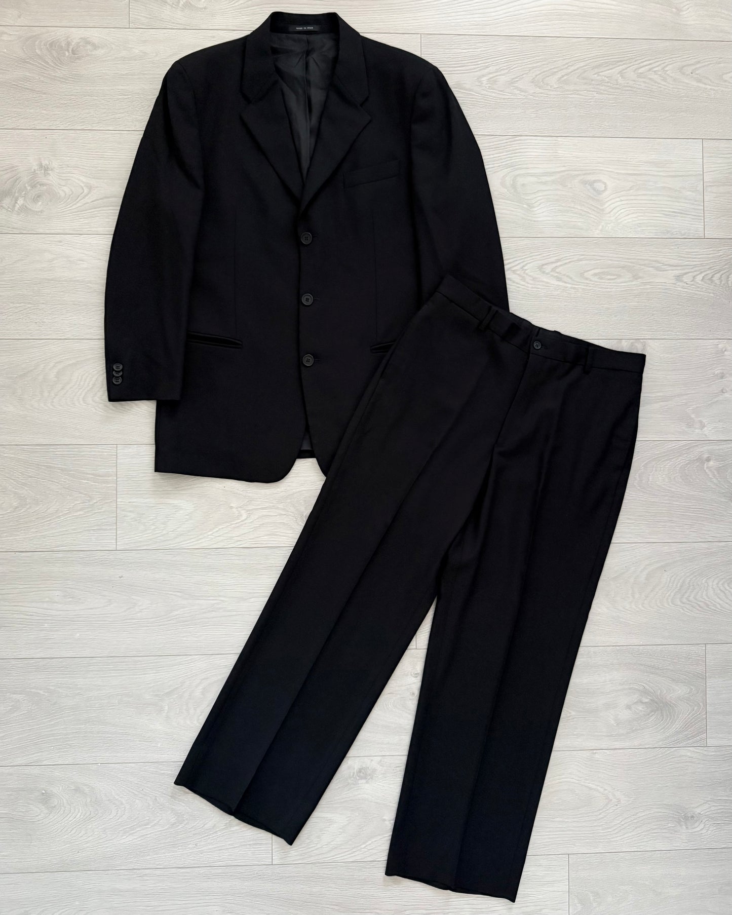 Emporio Armani 2001 3B Black Wool Suit - L Jacket / 34" Waist