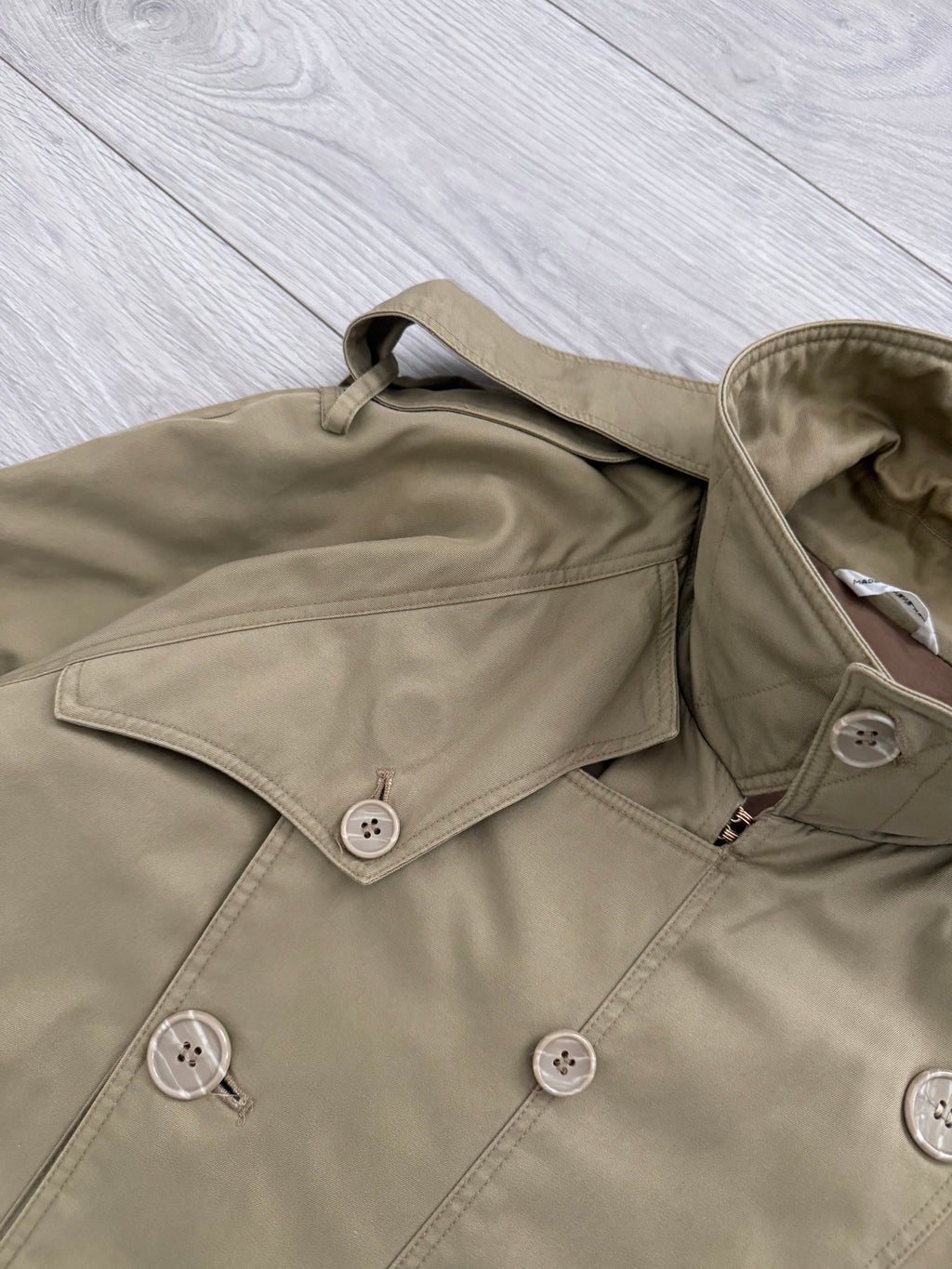 Giorgio Armani Mainline 1980s Military Trench Coat - Size L