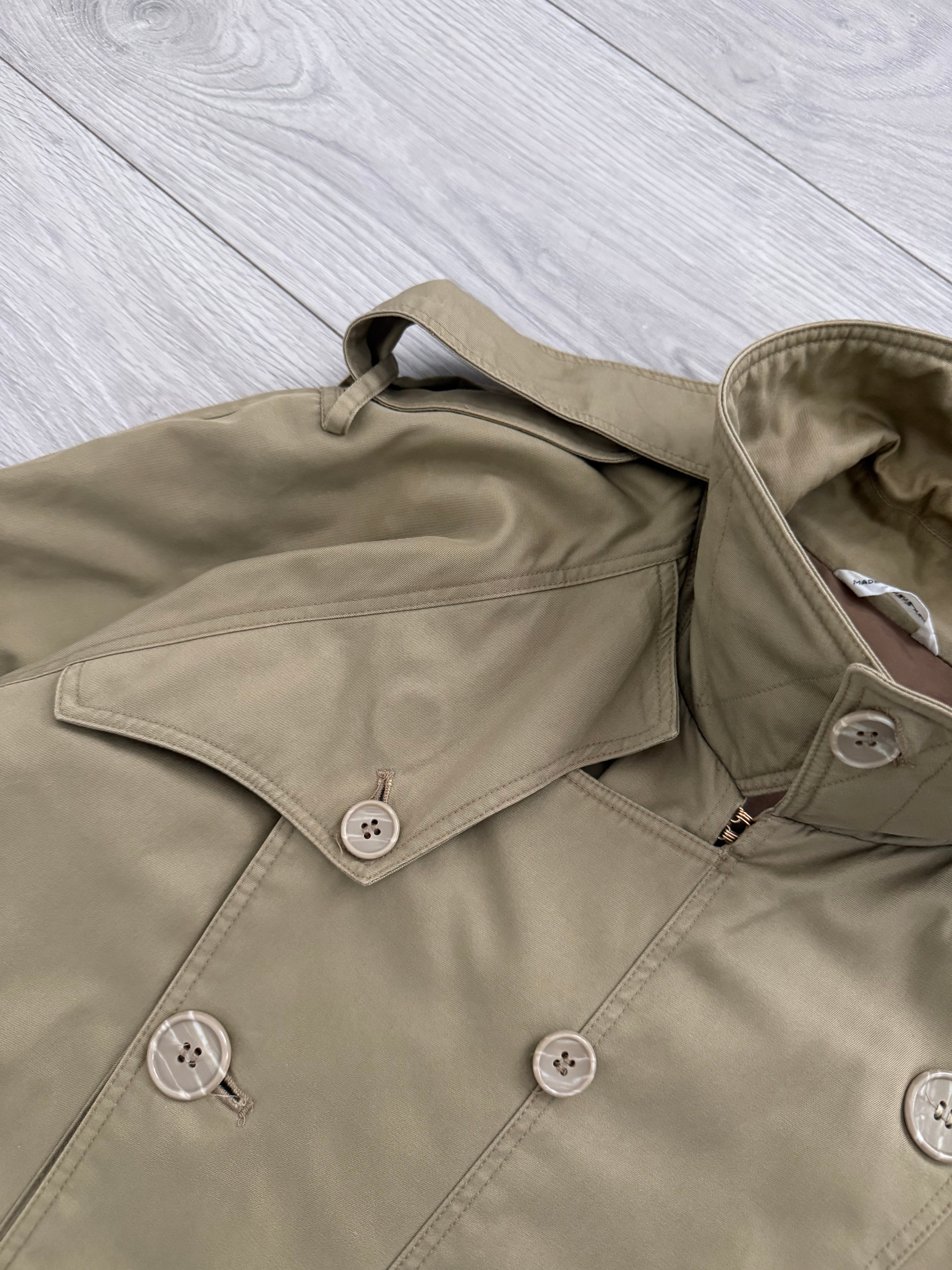 Giorgio Armani Mainline 1980s Military Trench Coat - Size L