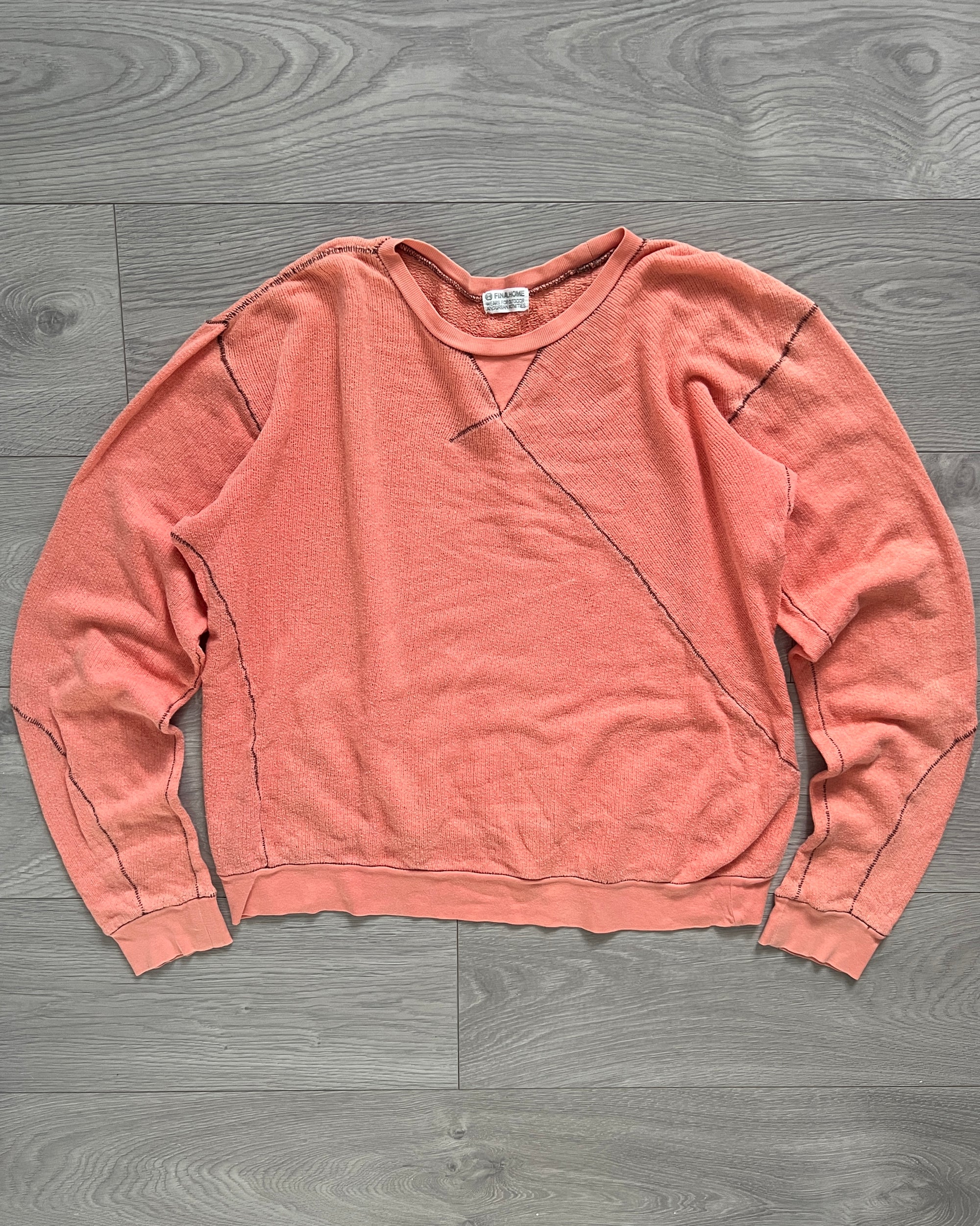 Final Home 1990s Thunder Stitch Coral Sweater - Size S