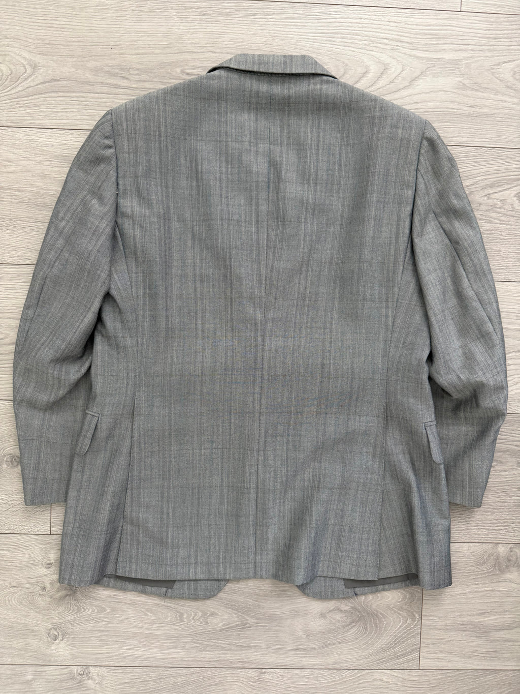 Burberry 1990s 2B Wool Check Grey Suit - Size S Jacket / 32" Waist