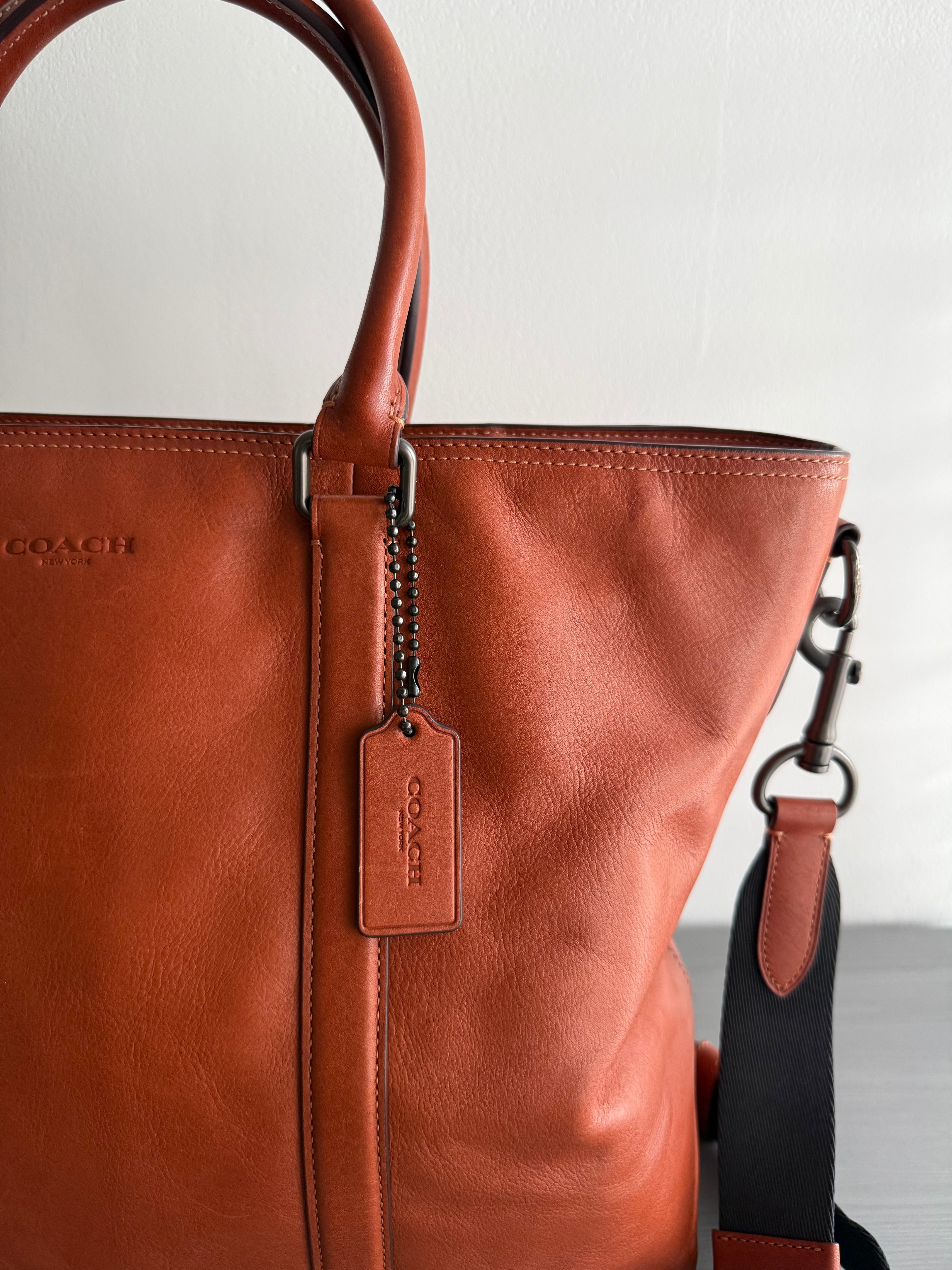 Coach New York Vintage Leather Hold-All Tote Bag