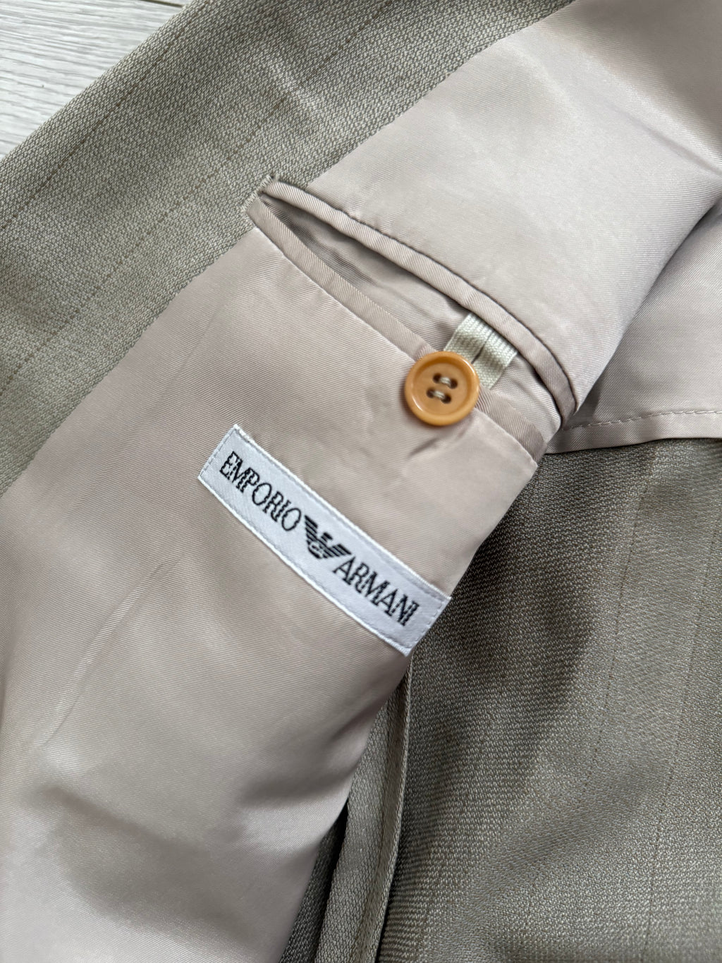 Emporio Armani 1990s Peaked Lapel Double Breasted Lightweight Wool Sports Jacket Blazer - Size M