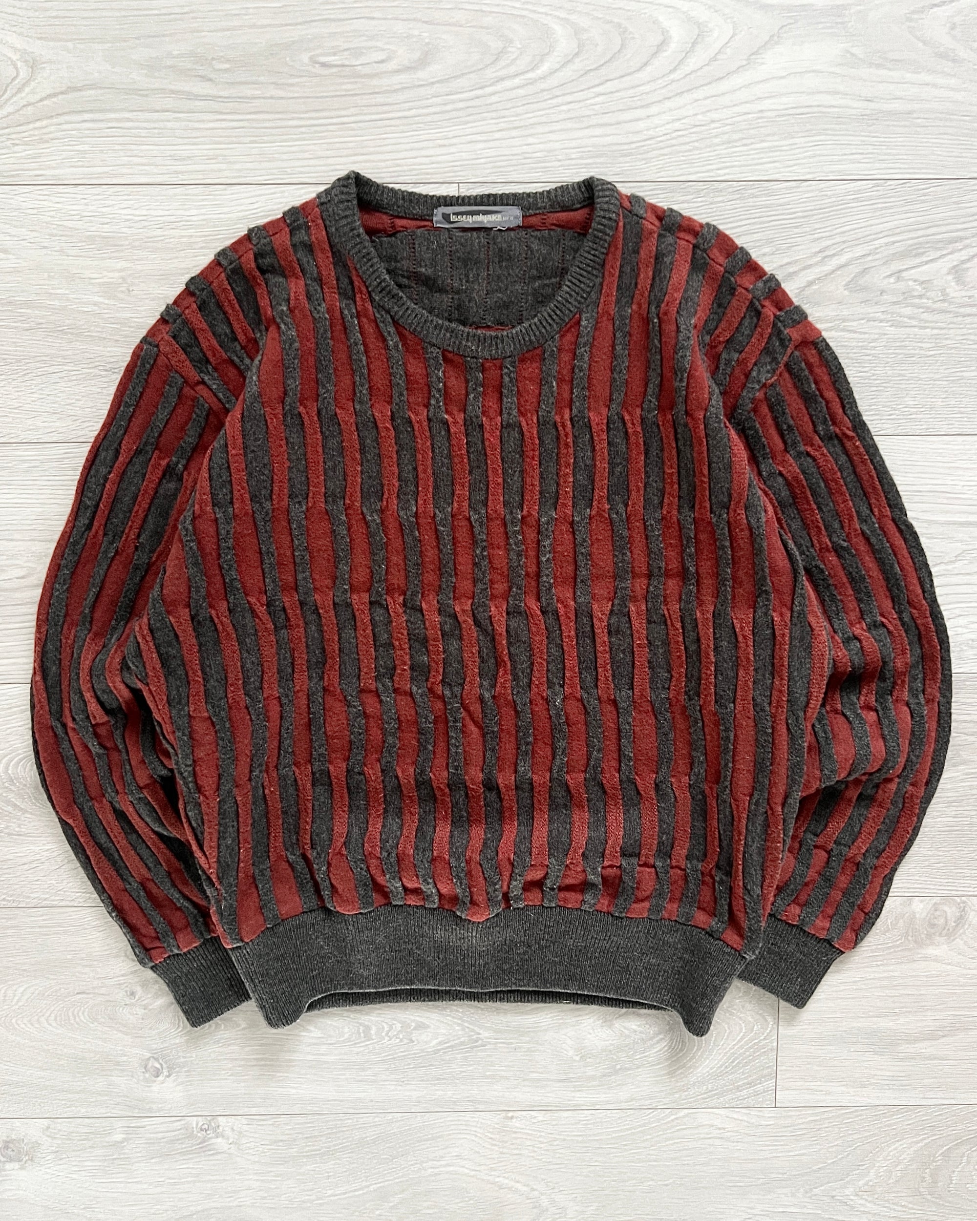 Issey Miyake 1990s 3D Woven Textured Knit Sweater - Size M