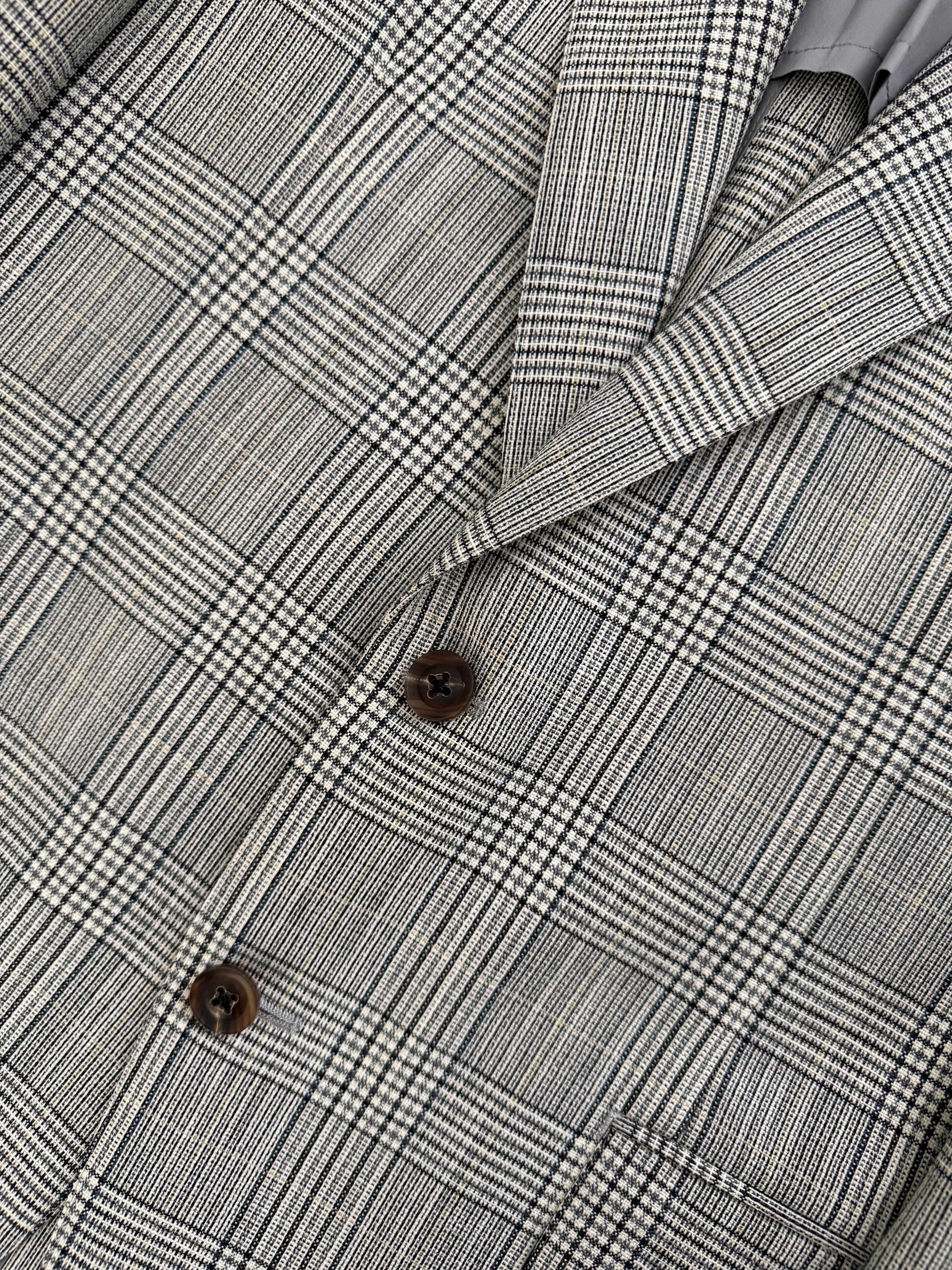 Burberry 1990s 2B Wool Grey Lightweight Partially Lined Sports Jacket Blazer - Size S