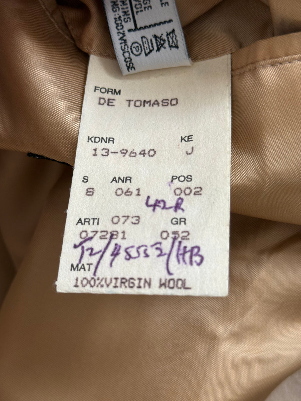 Hugo Boss 1980s 'De Tomaso' Wool Overcoat Cream - Size XL