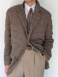 Emporio Armani 1990s 4B Wool Cotton Texture Pattern Jacket - Size L