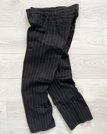 Final Home 1990s Double Waist Striped Denim Pants - Size 31