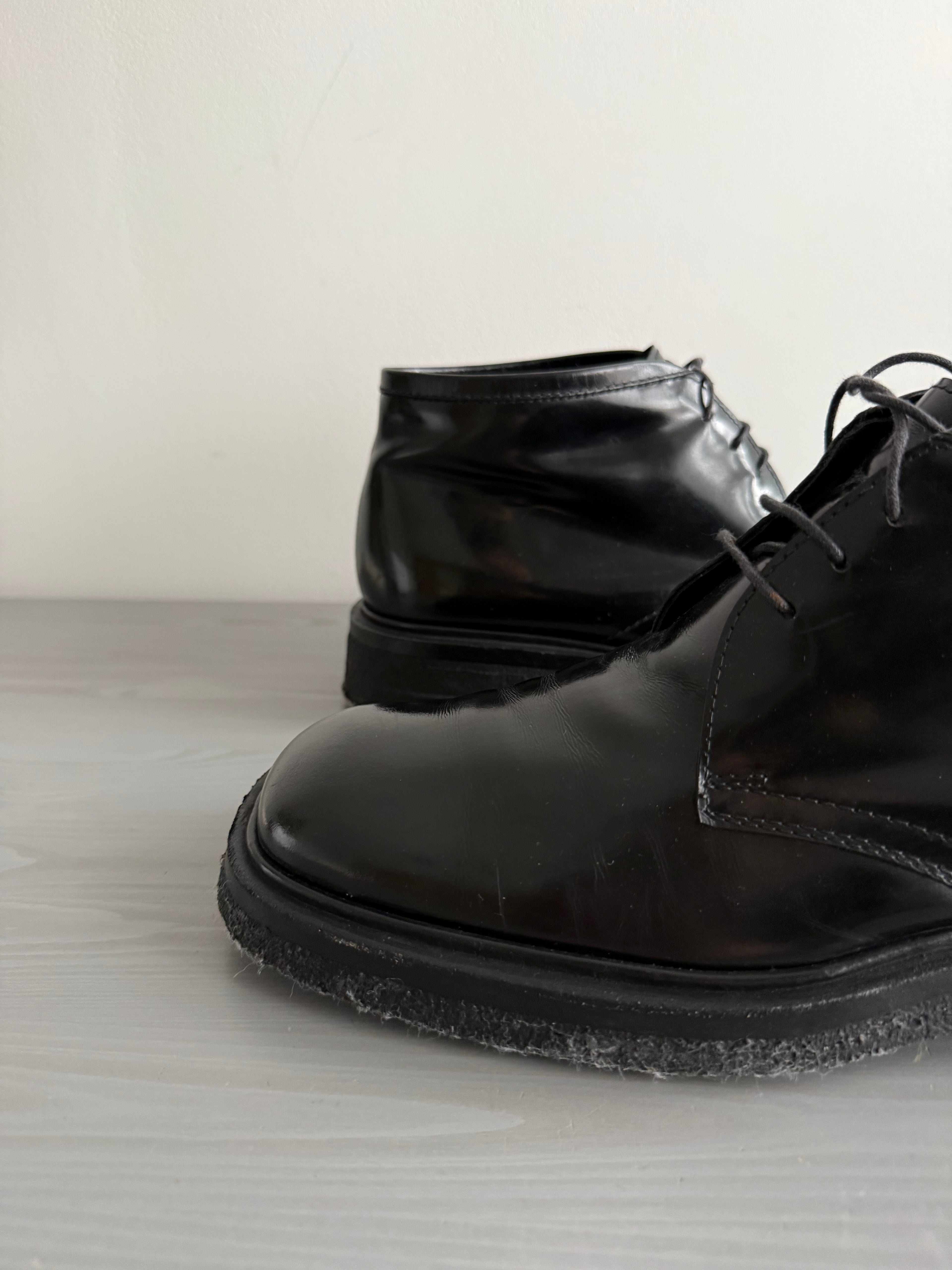 Prada 1999 Crepe Sole Square Toe Leather Chukka Boots - Size US9