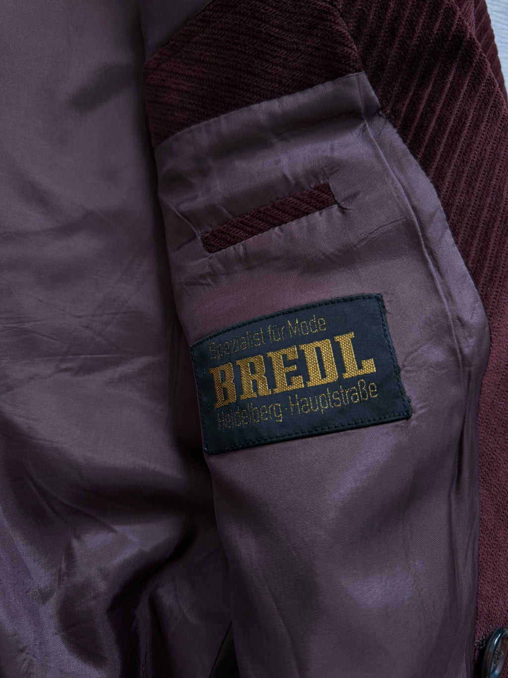 Hugo Boss 1980s Special Order Burgundy Double Breasted Cotton Sport Blazer Jacket - Size S