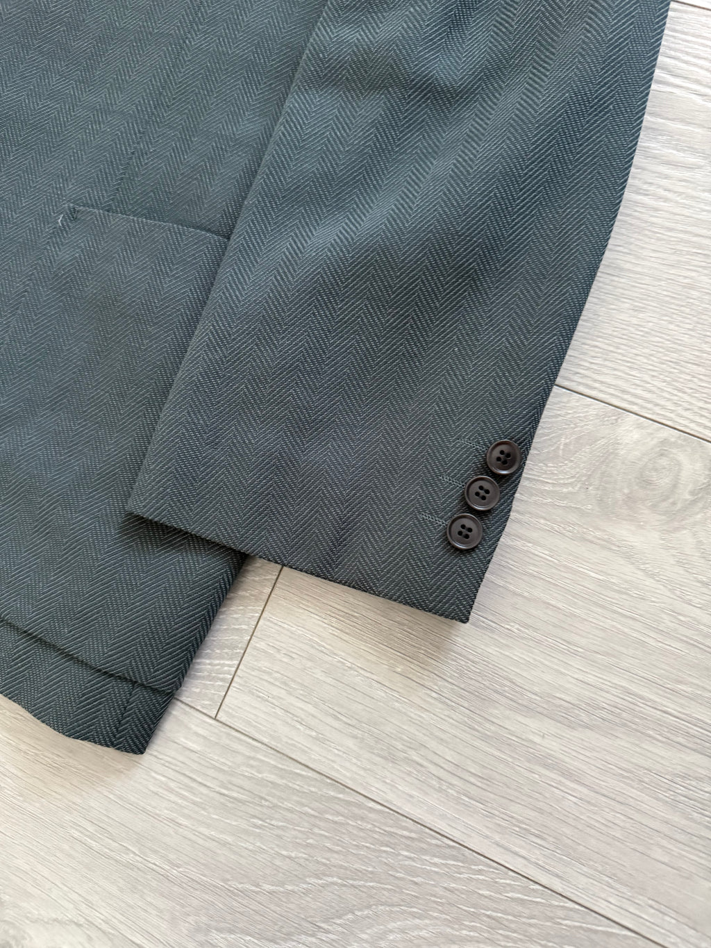 Hugo Boss 1990s Unstructured Herringbone Wool 'Gamma' Jacket - Size XL