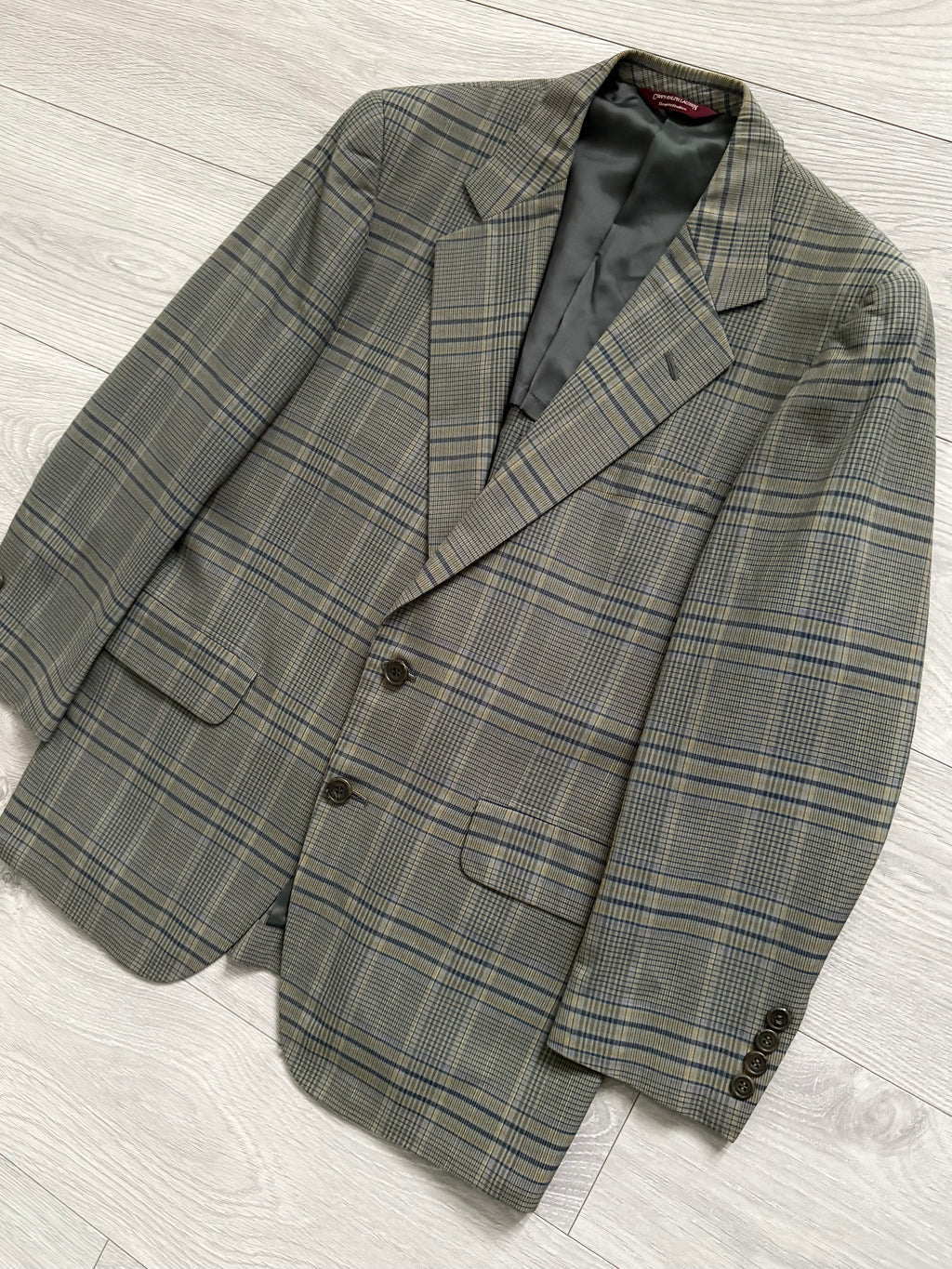 Chaps Ralph Lauren 1990s Checkered Cotton Sports Jacket - Size S