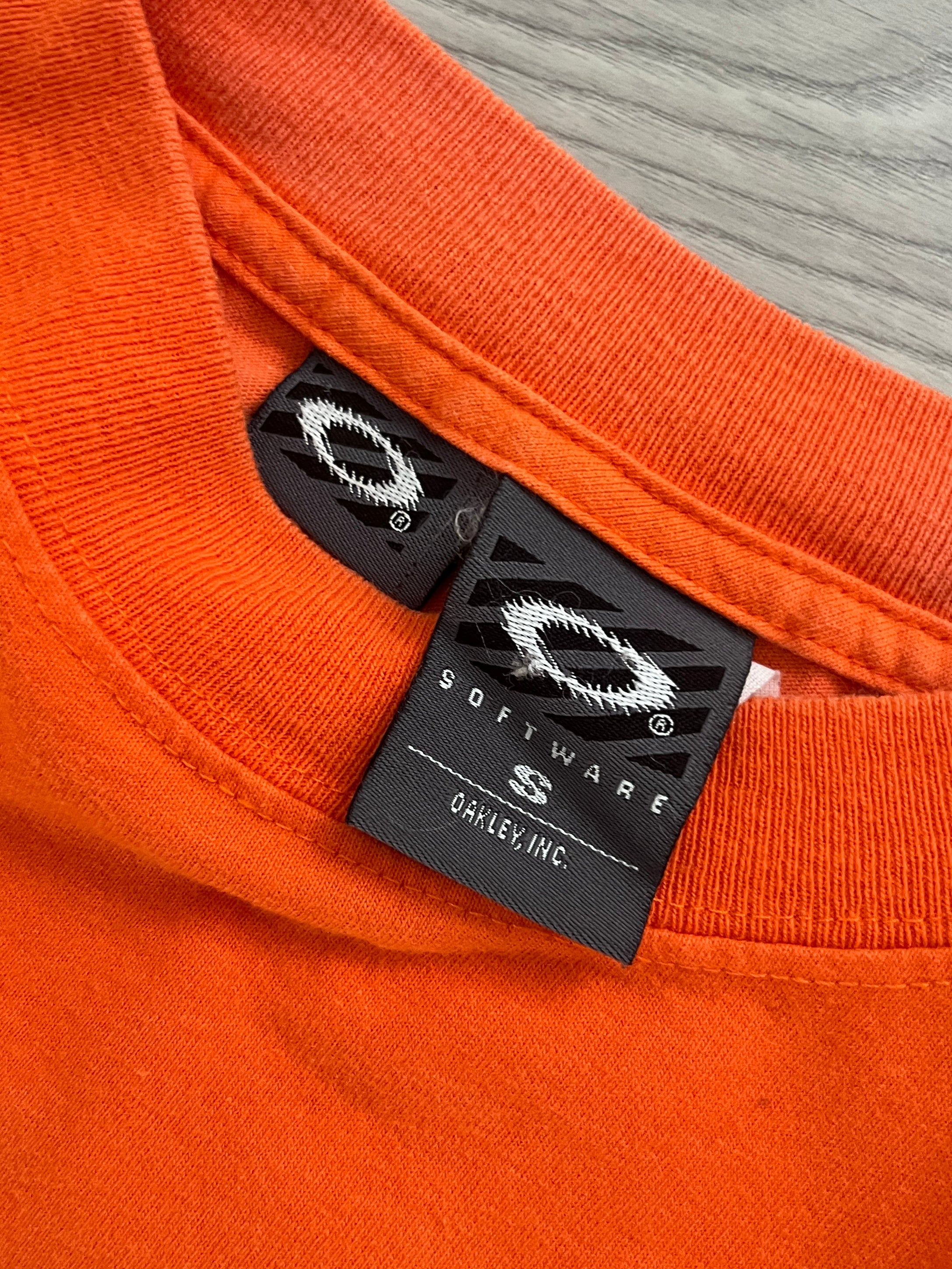 Oakley Software 00s Razor Icon Logo Back Print T-Shirt - Size S