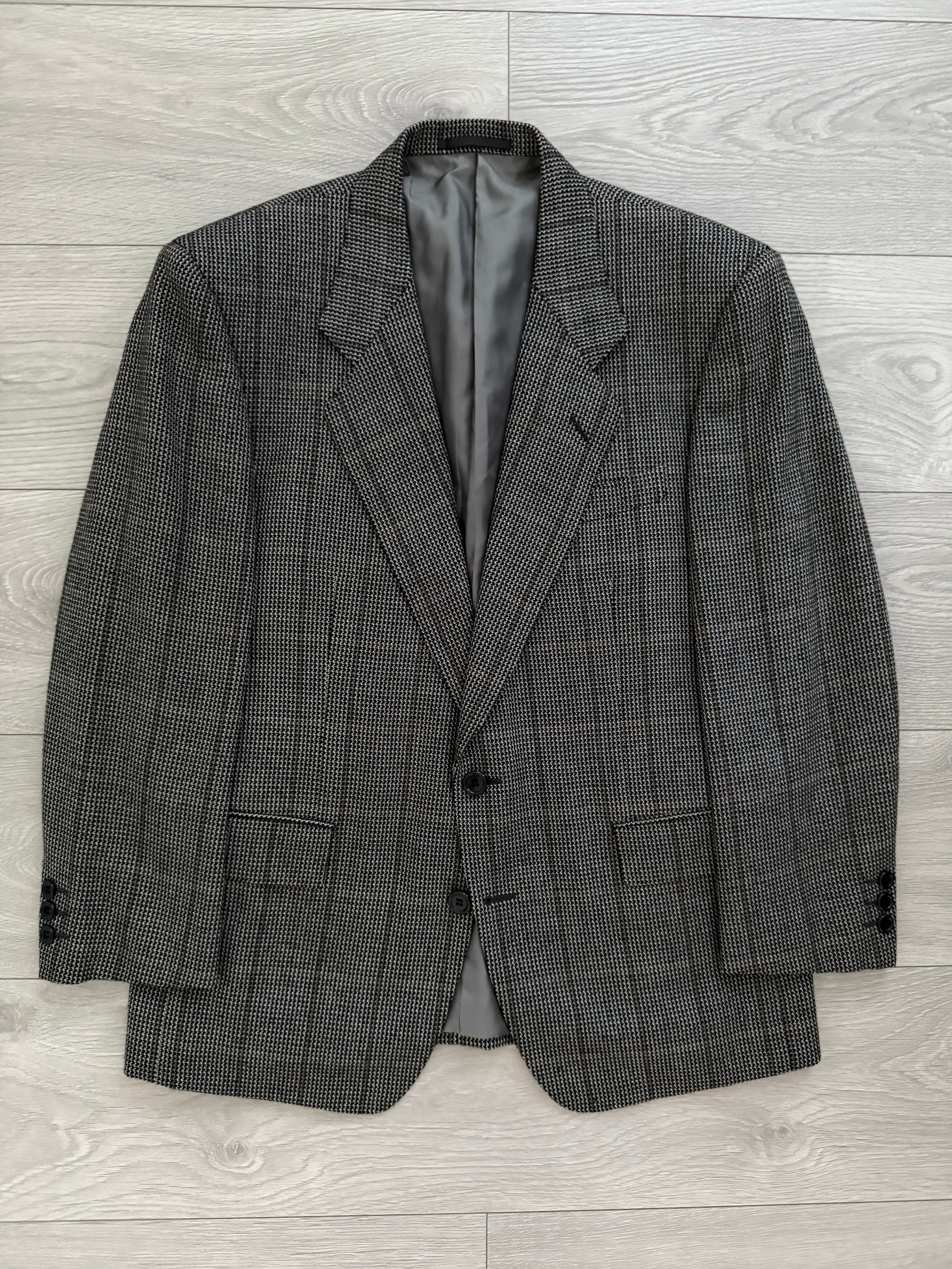 Yves Saint Laurent 1980s 2B Check Wool Sports Jacket Blazer - Size S