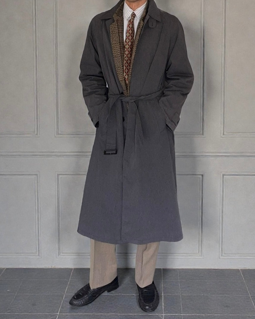 Giorgio Armani 1980s Grey Belted Coat - Size M