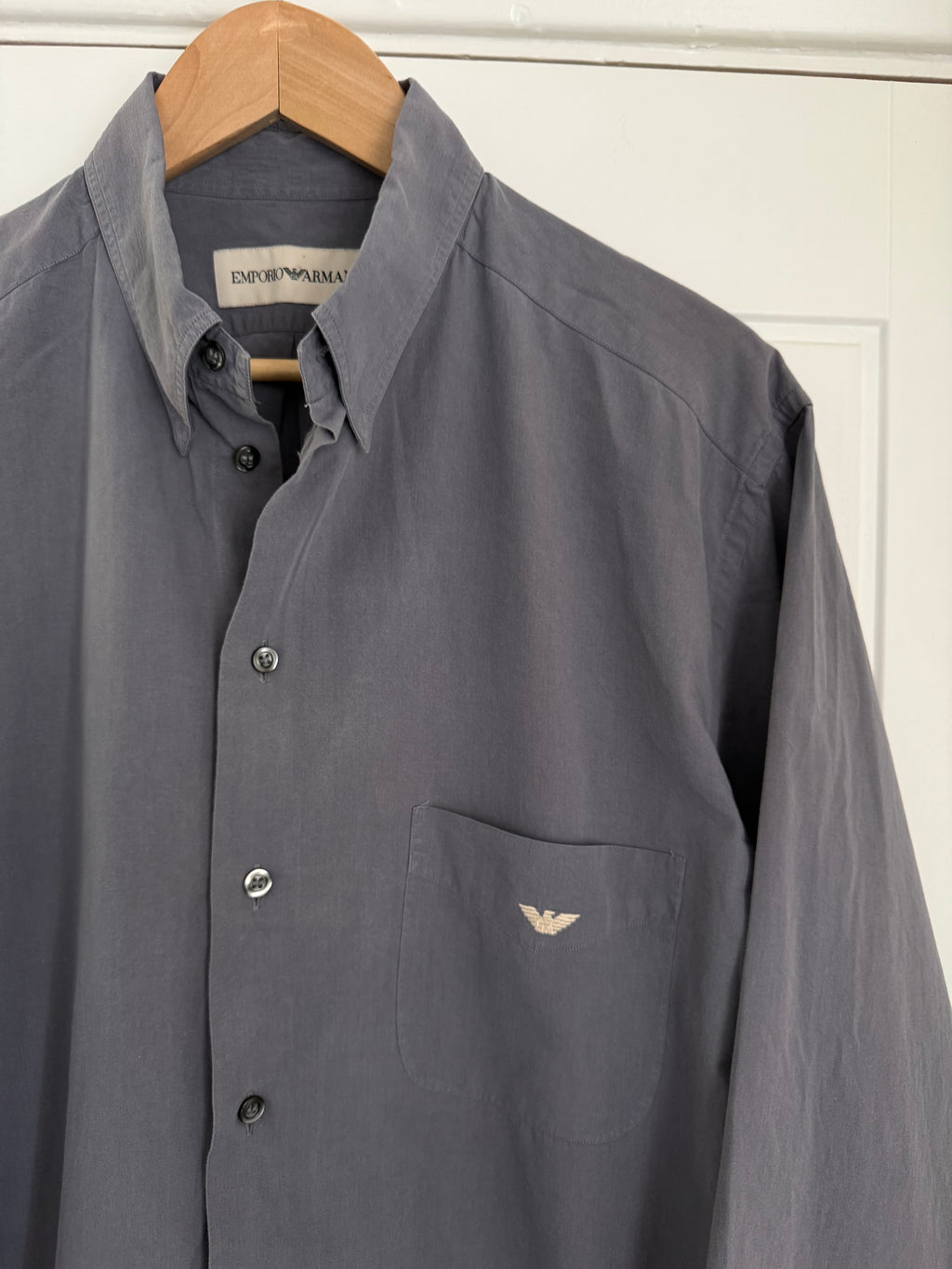 Emporio Armani 1990s Mauve Cotton Shirt - Size L
