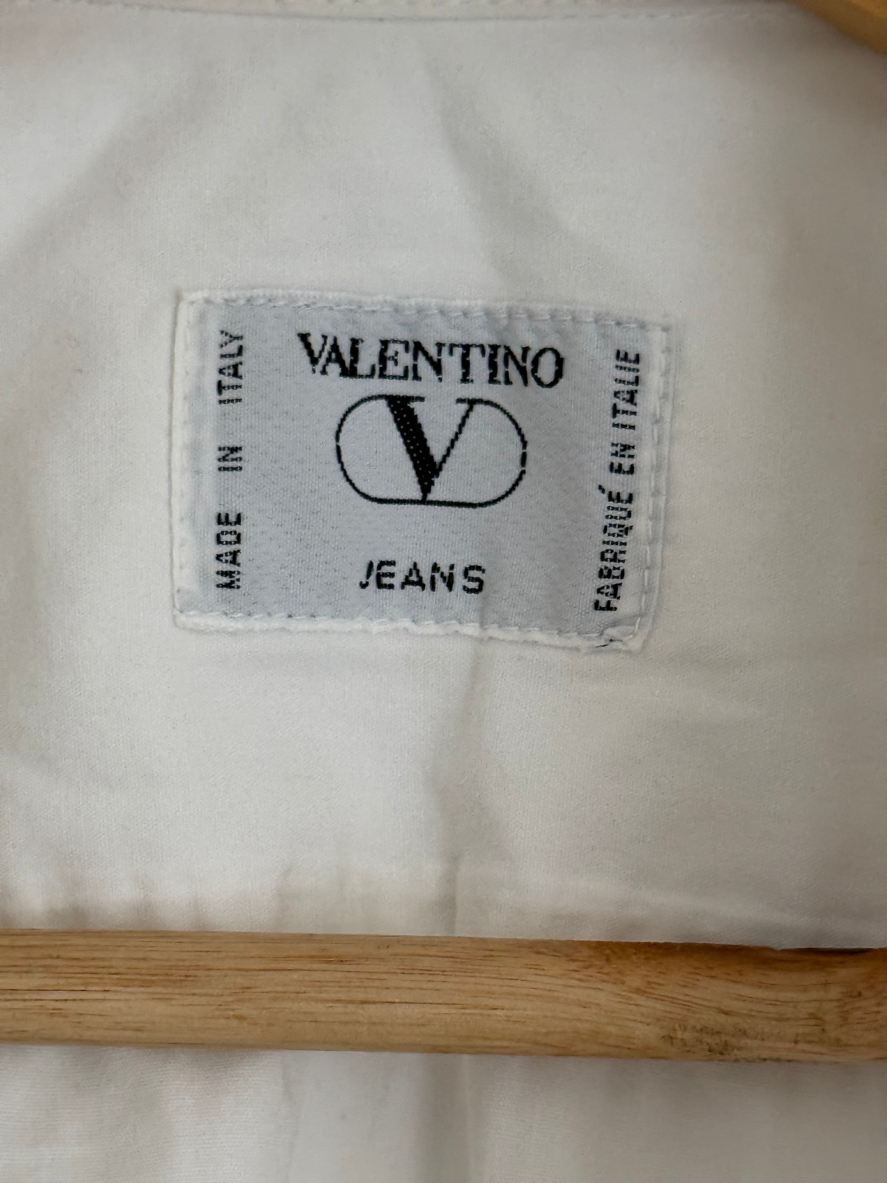 Valentino 1980s Spear Collar Chest Pocket Cotton Shirt - Size M