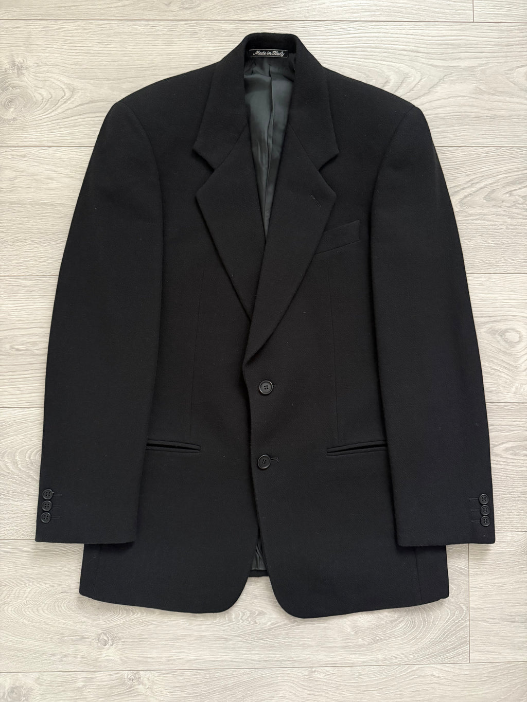 Giorgio Armani 1990s Black Wool Blend Sports Jacket Blazer - Size S