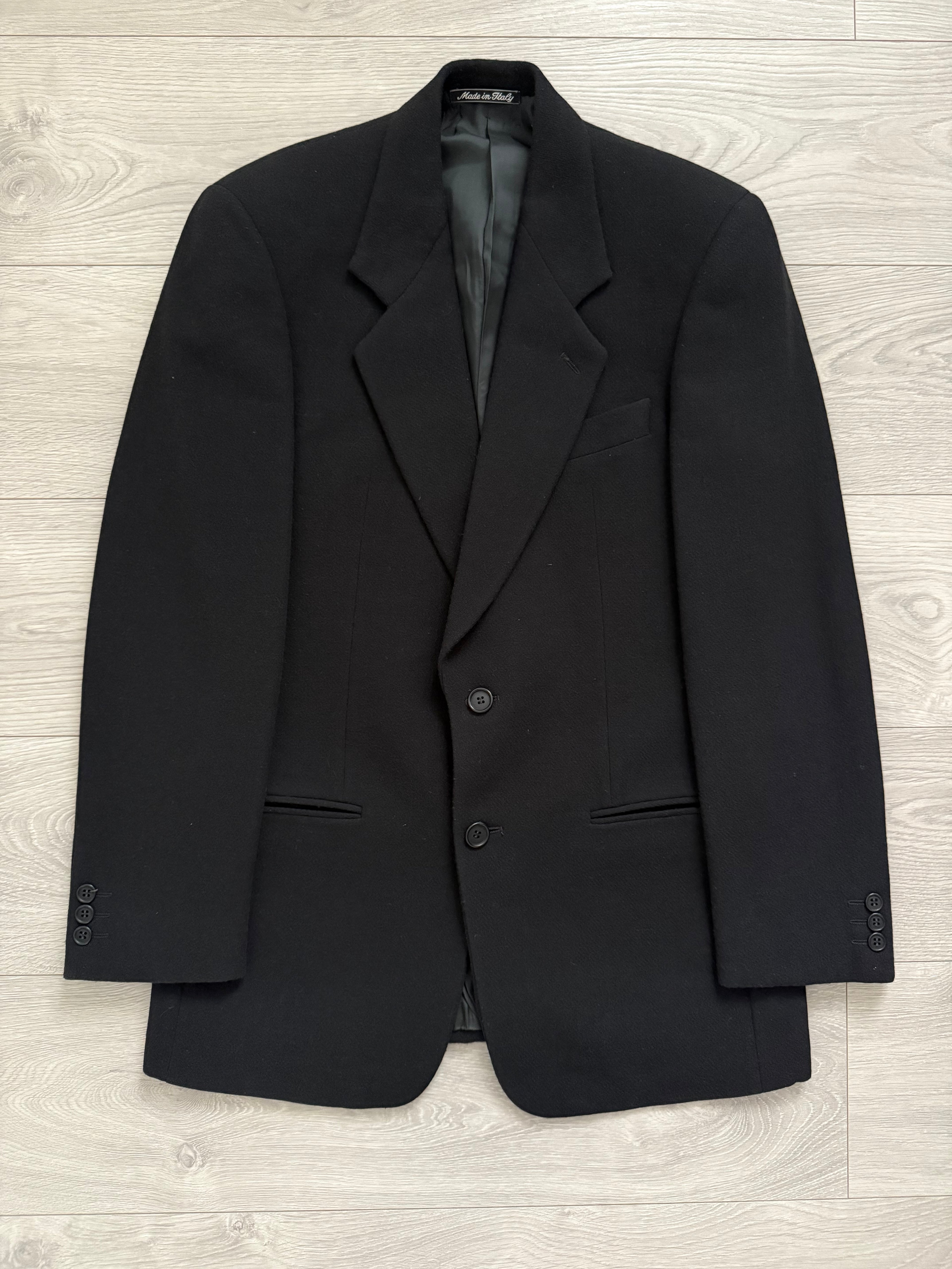 Giorgio Armani 1990s Black Wool Blend Sports Jacket Blazer - Size S