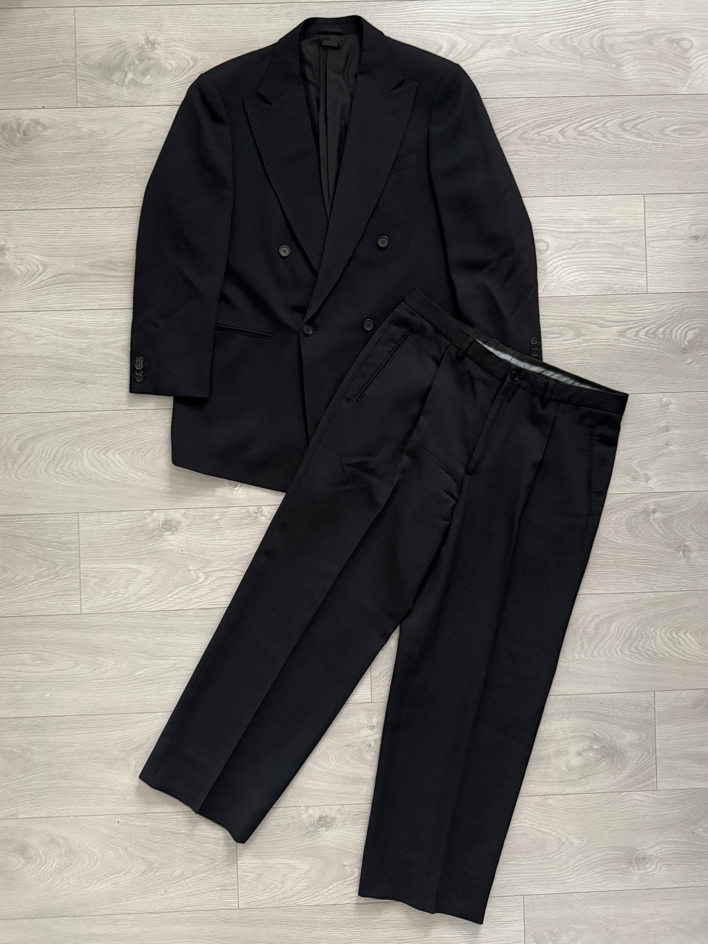 Giorgio Armani 1990s Double-Breasted Wool Suit - Size XL Jacket / 38" Waist