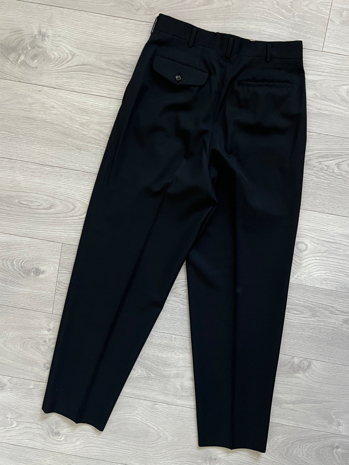 Comme Des Garcons Homme 1992 Double-Pleated Black Wool Suit - Size M Jacket / 30" Waist